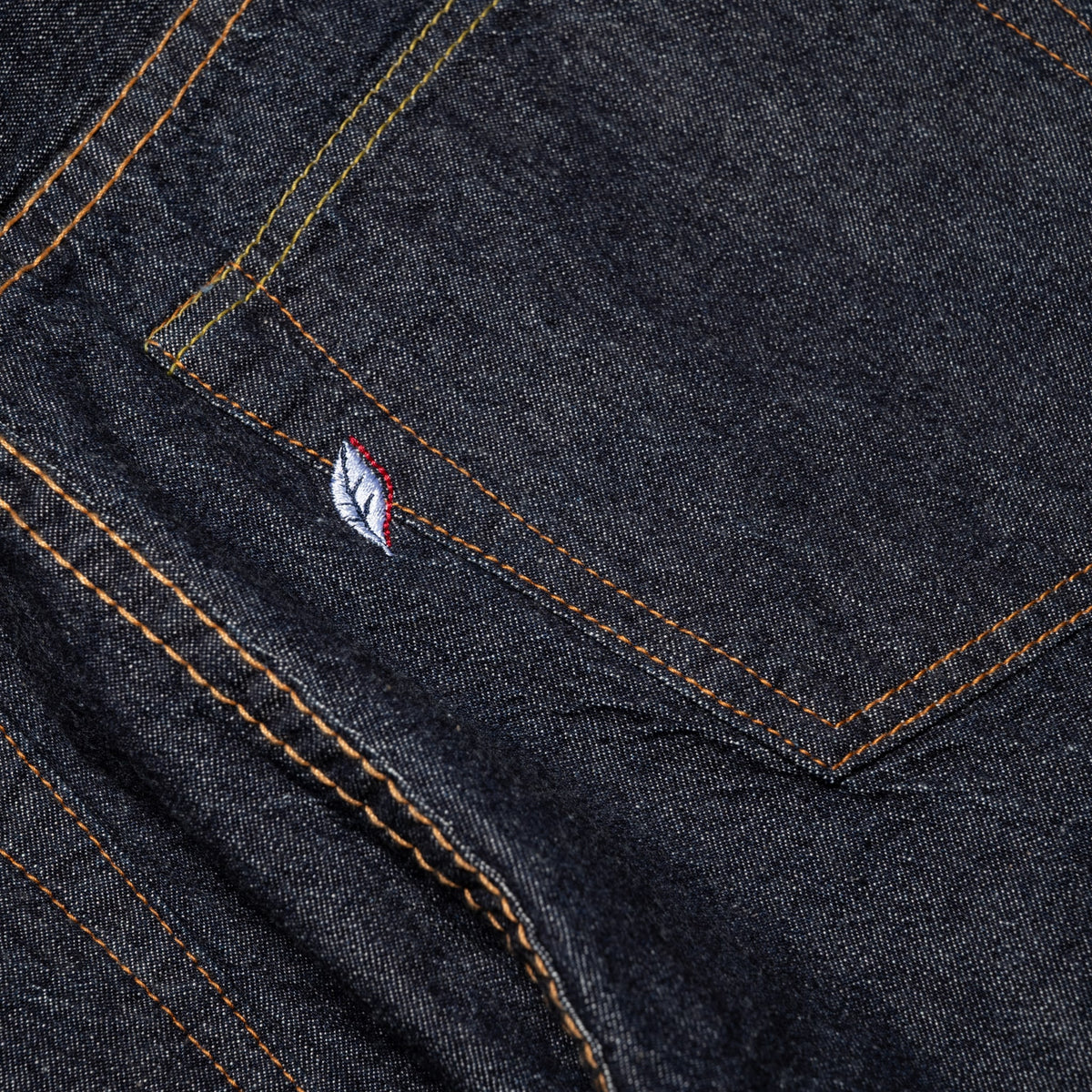 1182-019 10oz Selvedge Denim Relaxed Tapered - Indigo x Natural White