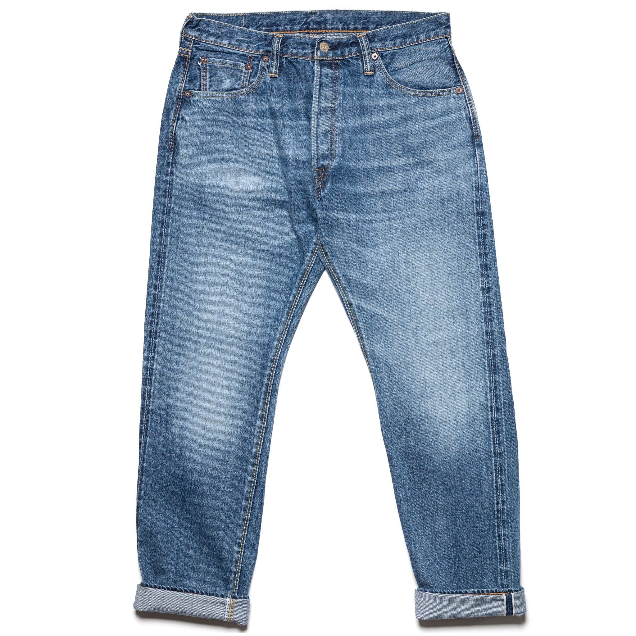 USED-019-ID Relaxed Taper 14oz Selvedge Denim - Used Wash