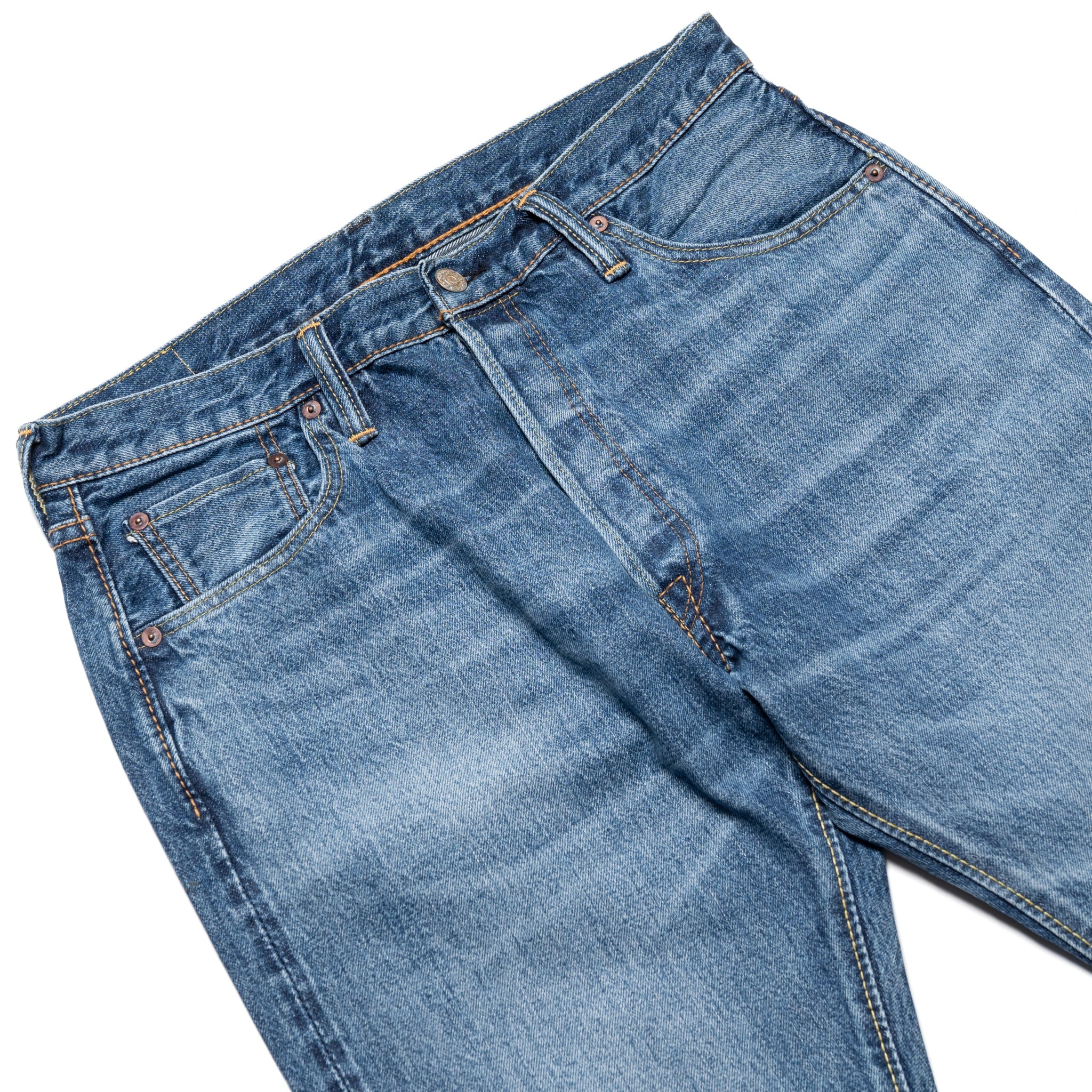USED-019-ID Relaxed Taper 14oz Selvedge Denim - Used Wash