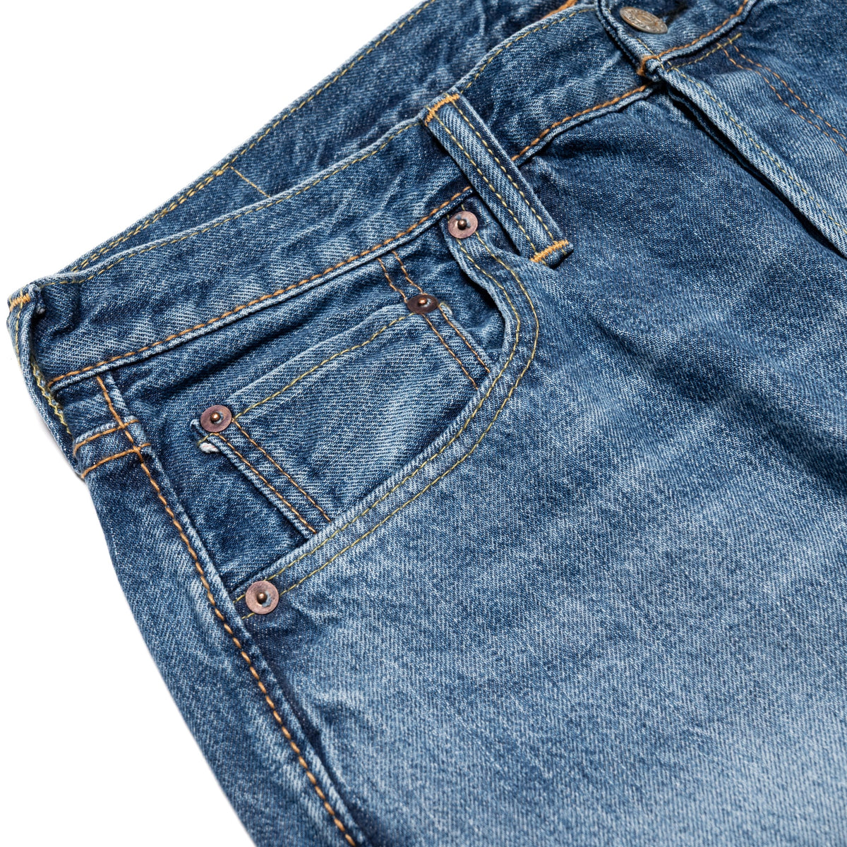 USED-019-ID Relaxed Taper 14oz Selvedge Denim - Used Wash