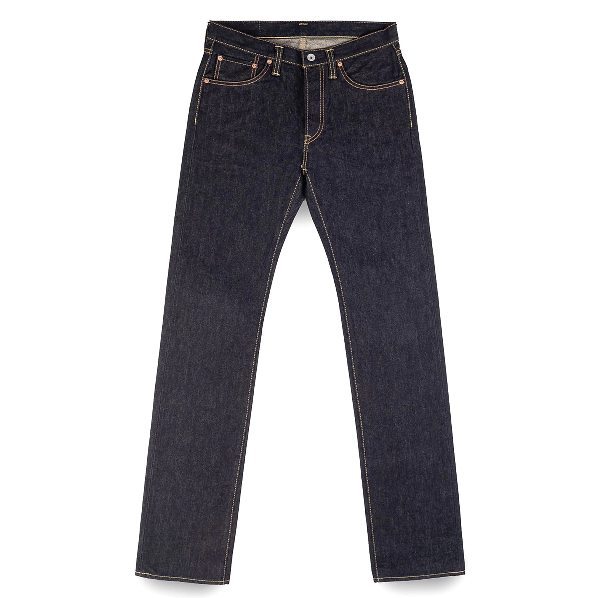 IH-666S-142 14oz Selvedge Denim Slim Straight Cut Jeans - Indigo
