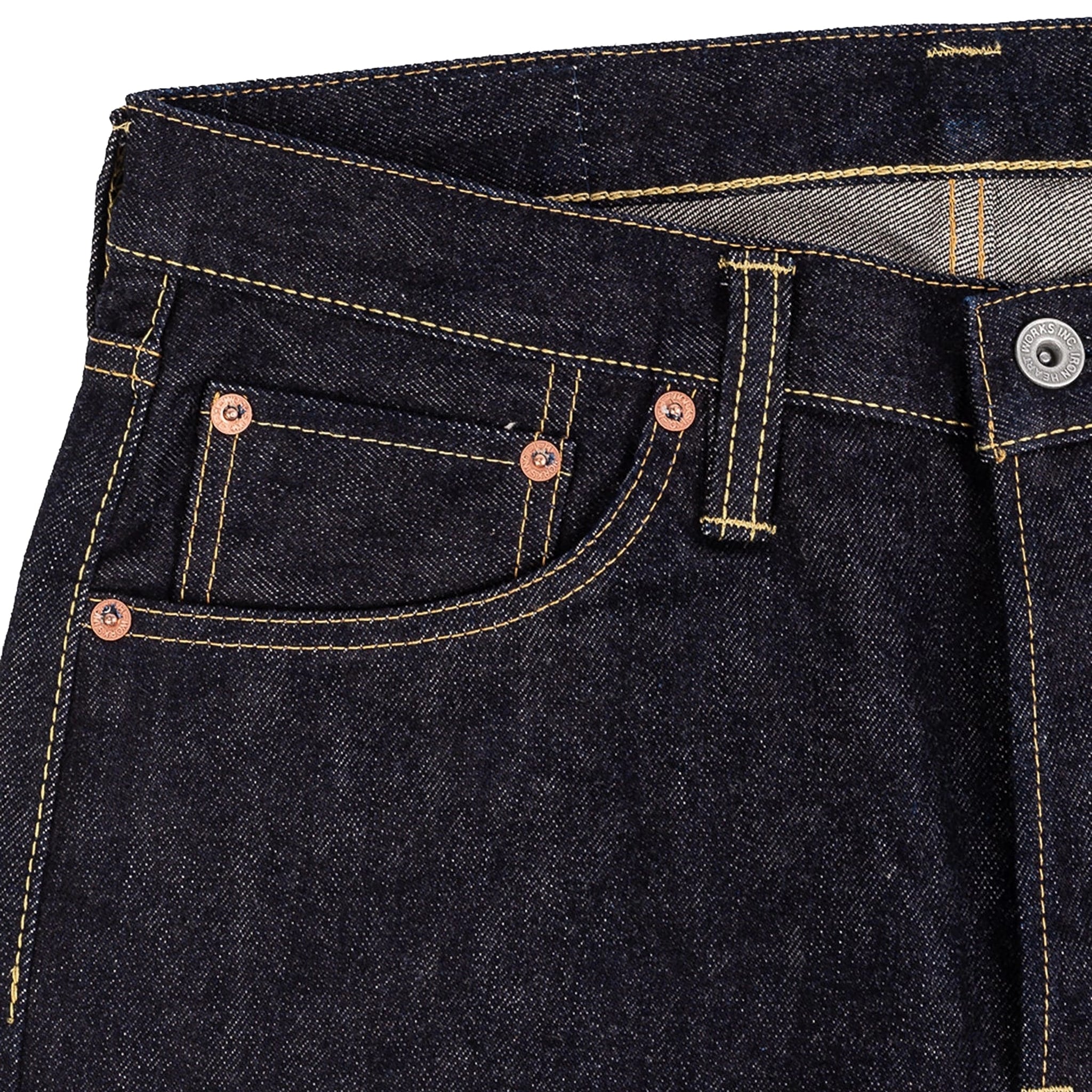 IH-666S-142 14oz Selvedge Denim Slim Straight Cut Jeans - Indigo