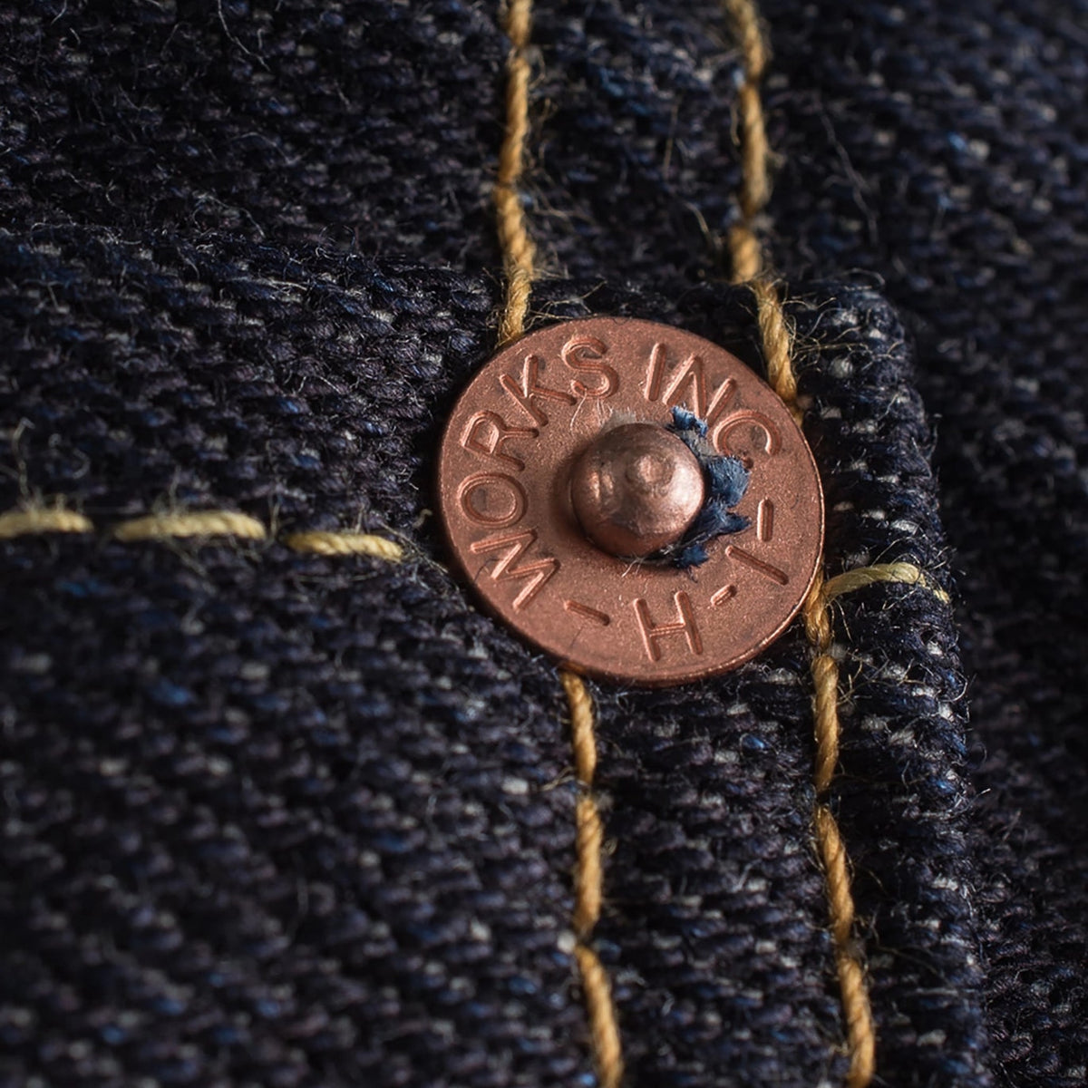 IH-666S-142 14oz Selvedge Denim Slim Straight Cut Jeans - Indigo