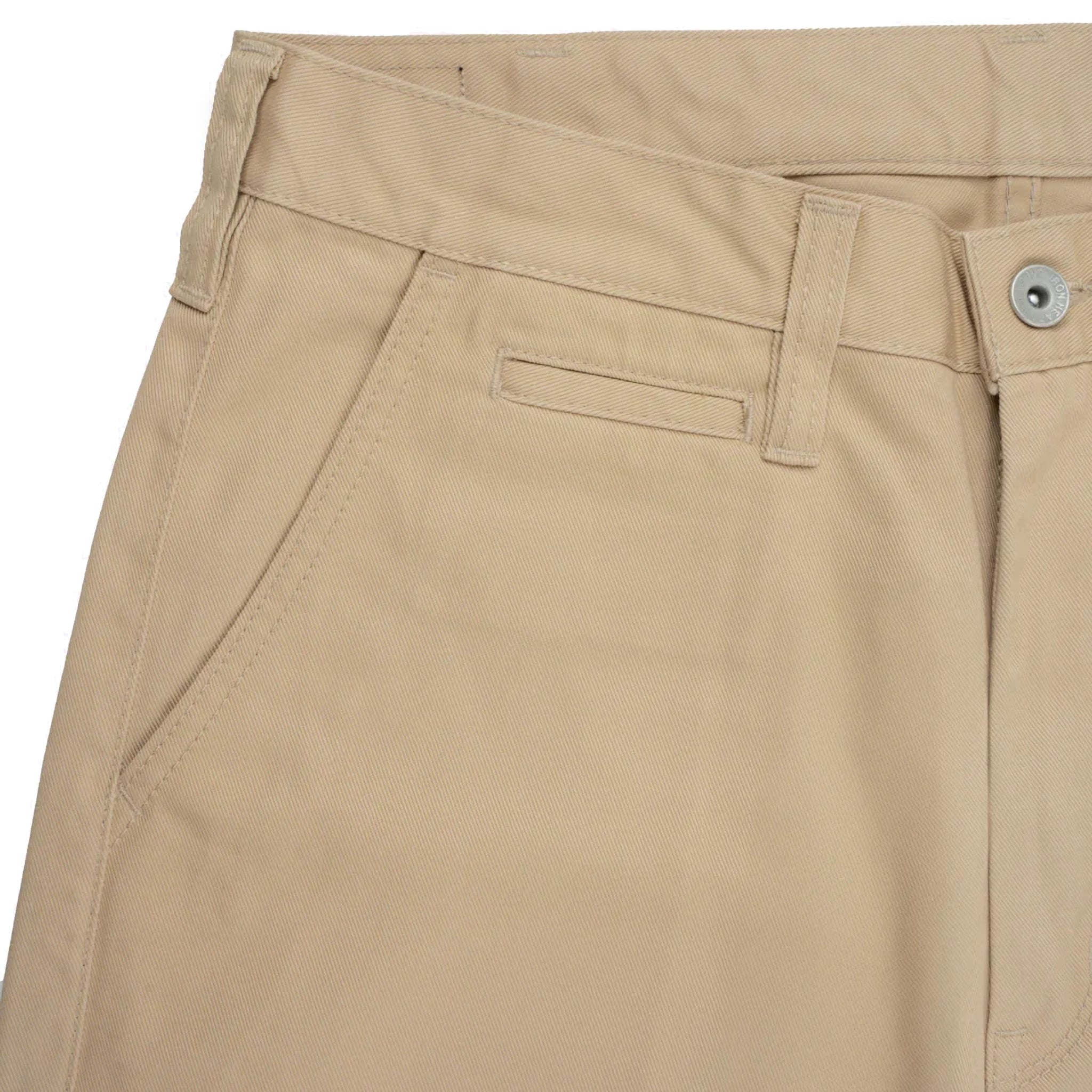 IH-727-KHA 9oz Mercerised Selvedge Cotton Medium/High Rise Tapered Chinos - Khaki