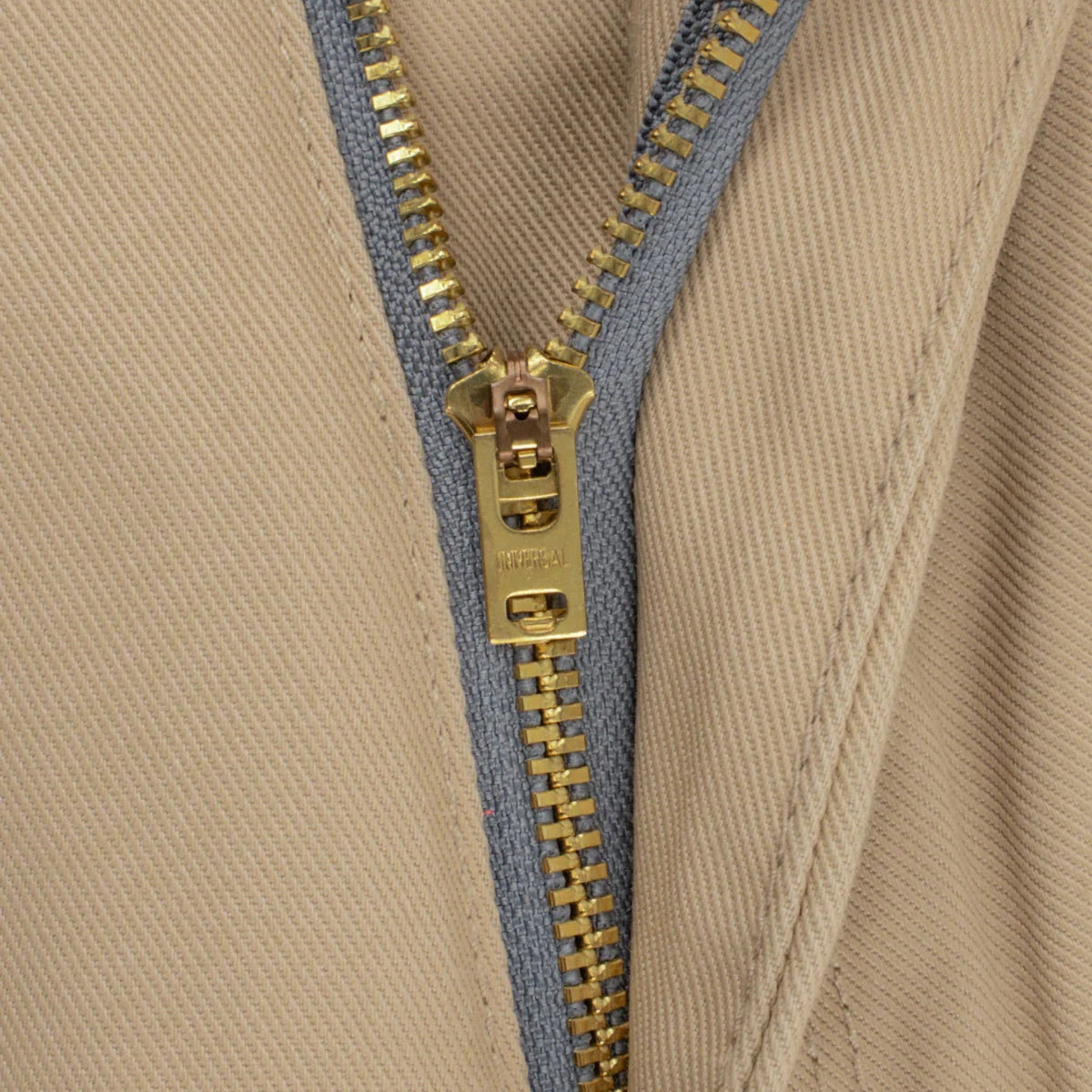 IH-727-KHA 9oz Mercerised Selvedge Cotton Medium/High Rise Tapered Chinos - Khaki