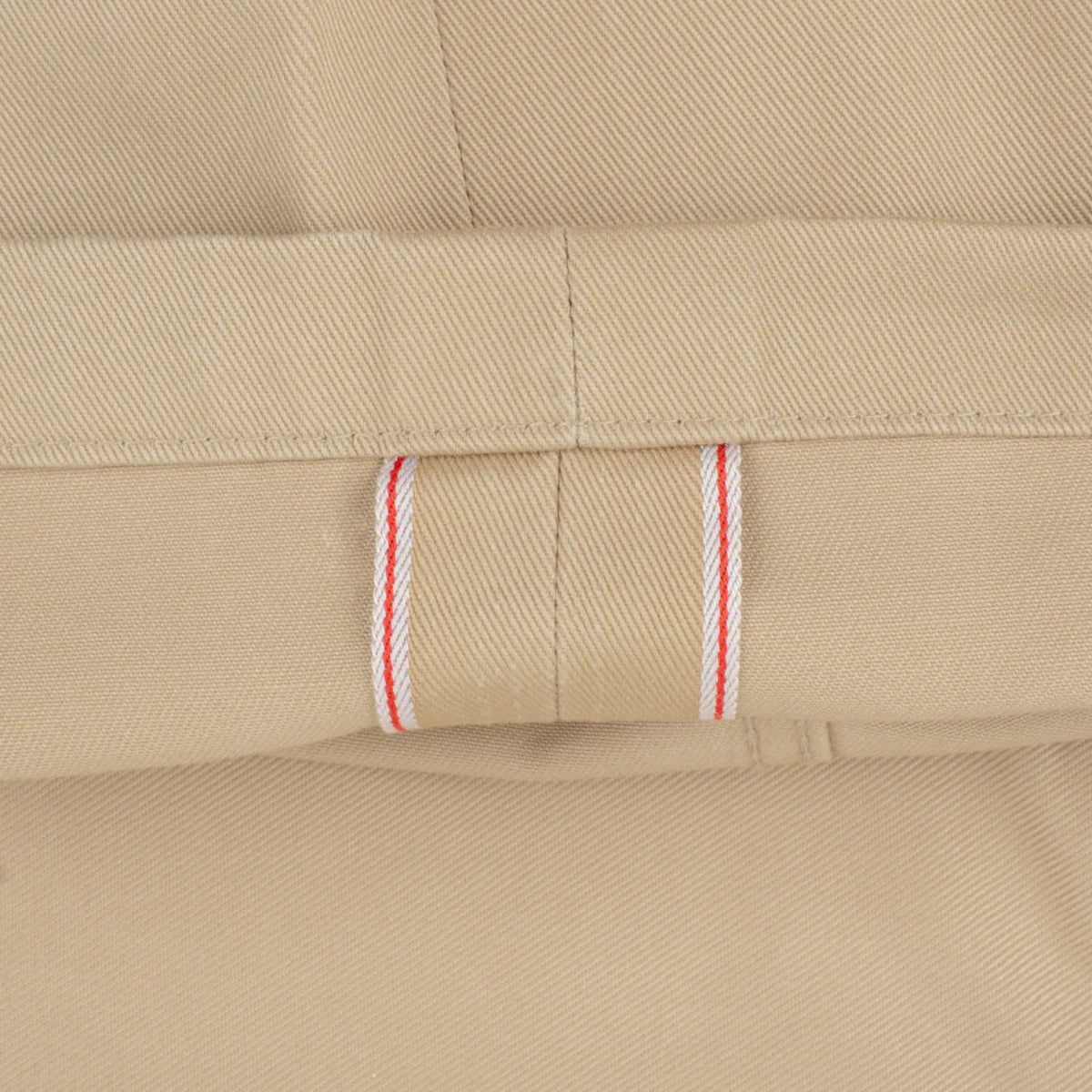 IH-727-KHA 9oz Mercerised Selvedge Cotton Medium/High Rise Tapered Chinos - Khaki