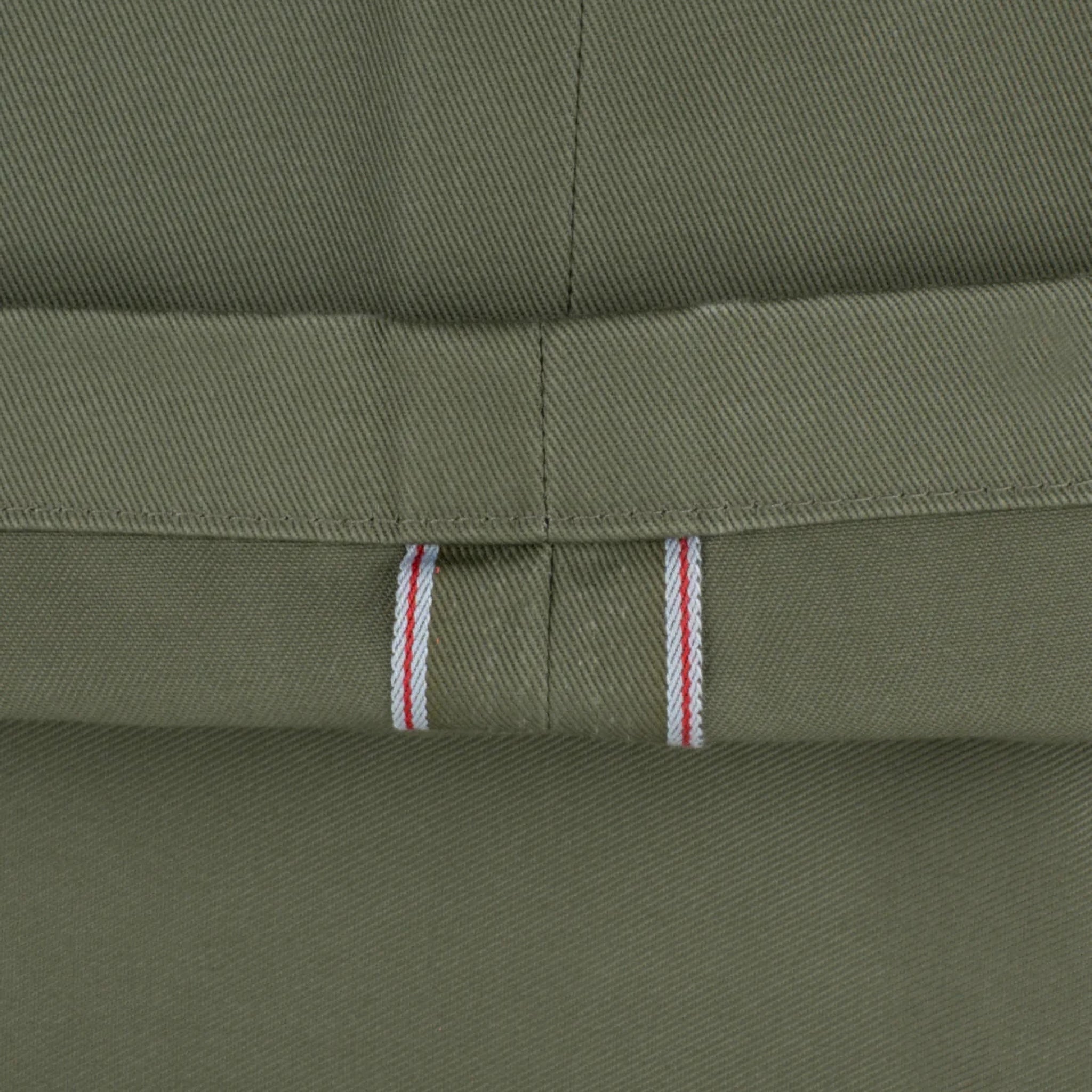 IH-727-OLV 9oz Mercerised Selvedge Cotton Medium/High Rise Tapered Chinos - Olive