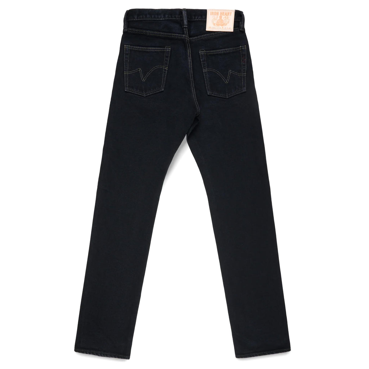 IH-888S-21od 21oz Selvedge Denim Medium/High Rise Tapered Cut Jeans - Indigo Overdyed Black