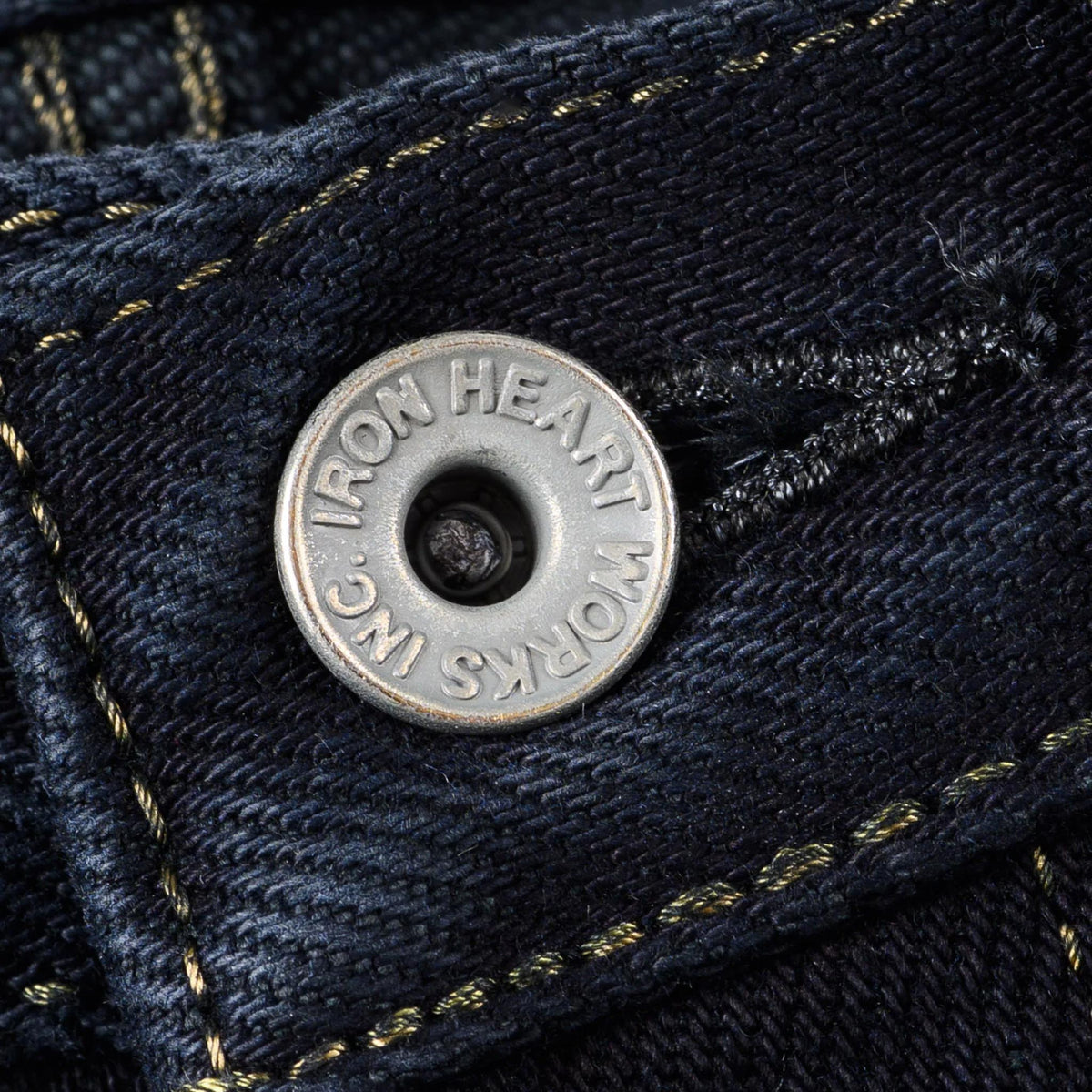 IH-888S-21od 21oz Selvedge Denim Medium/High Rise Tapered Cut Jeans - Indigo Overdyed Black