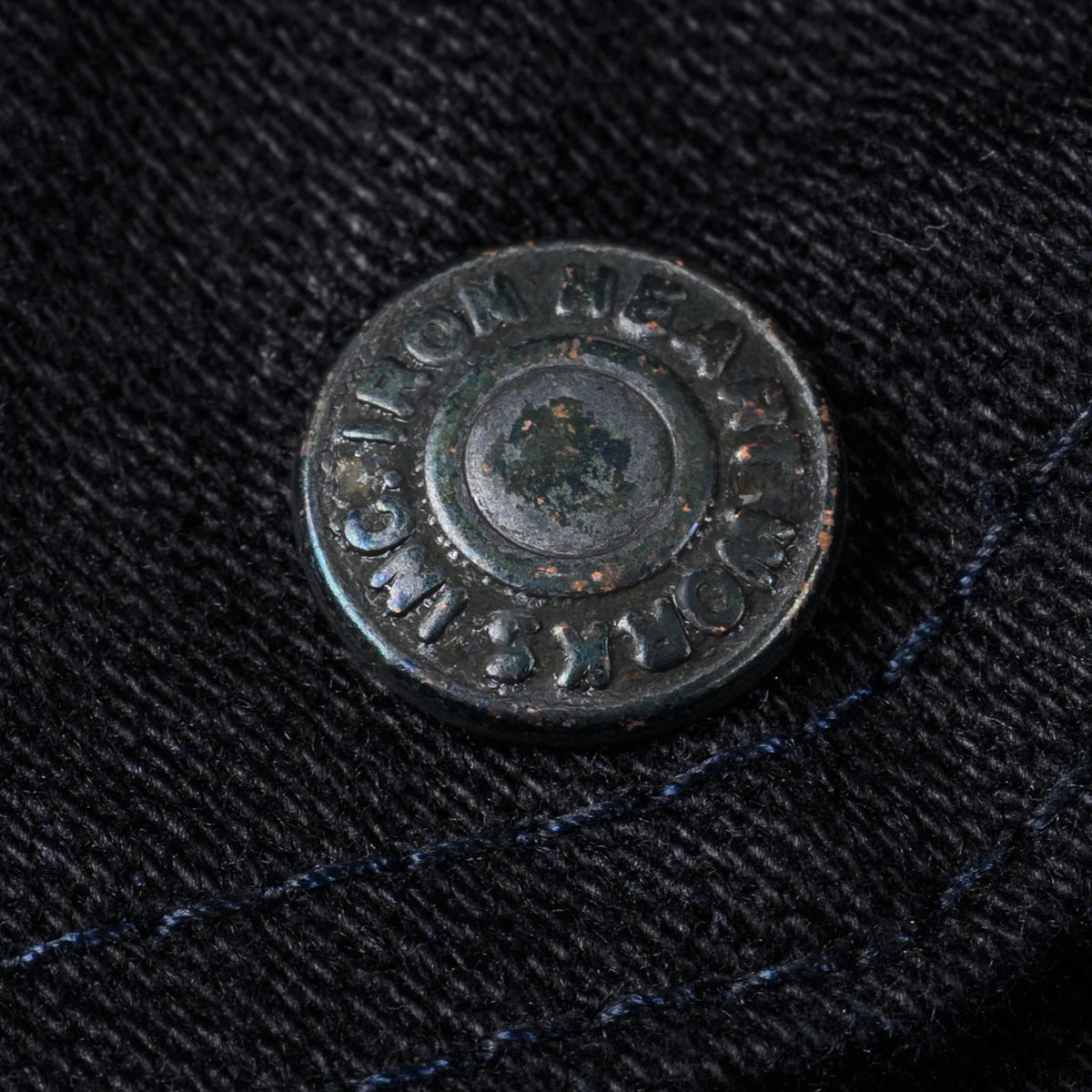 IHJ-123-OD 14oz Broken Twill Selvedge Denim Work Jacket - Indigo Overdyed Black