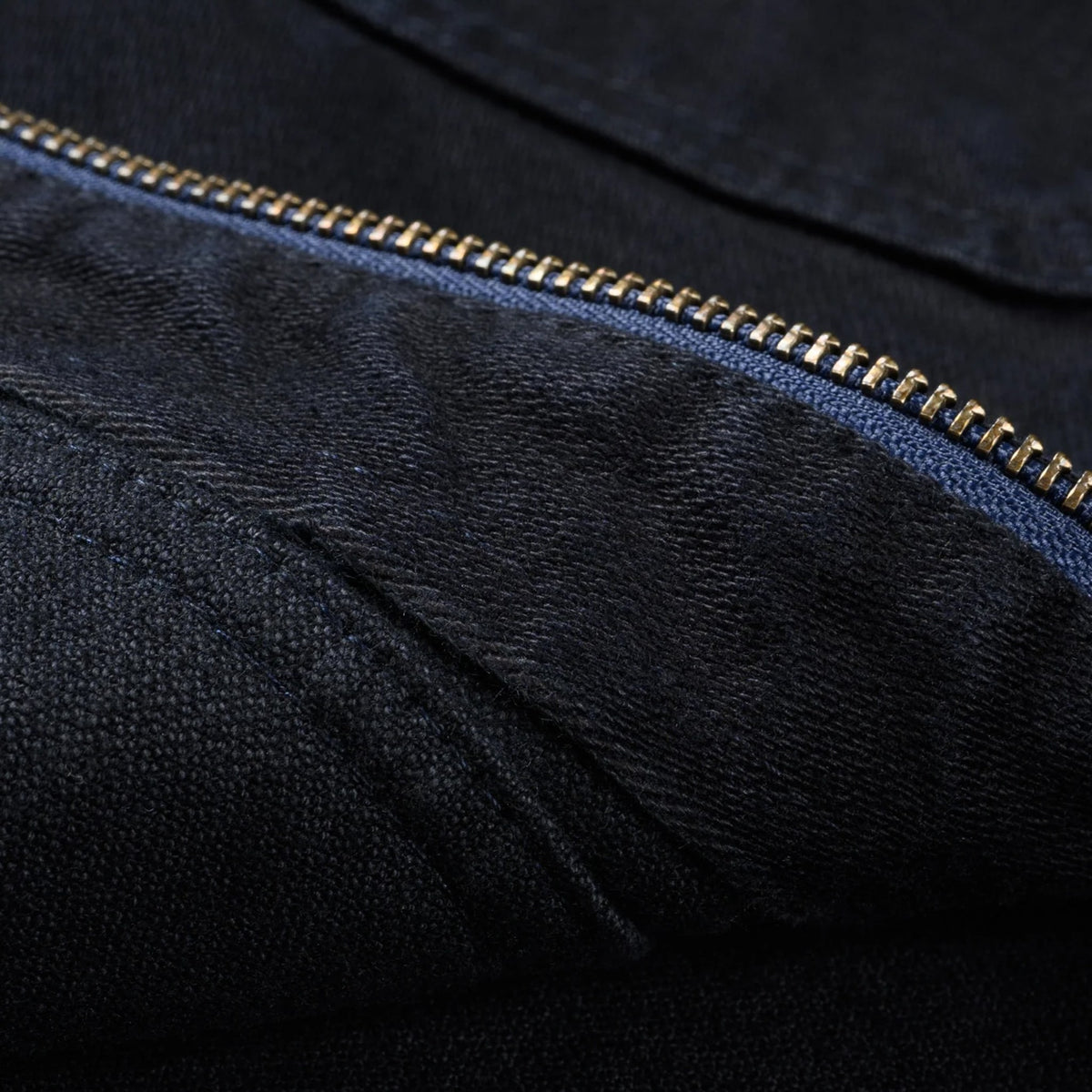 IHJ-123-OD 14oz Broken Twill Selvedge Denim Work Jacket - Indigo Overdyed Black