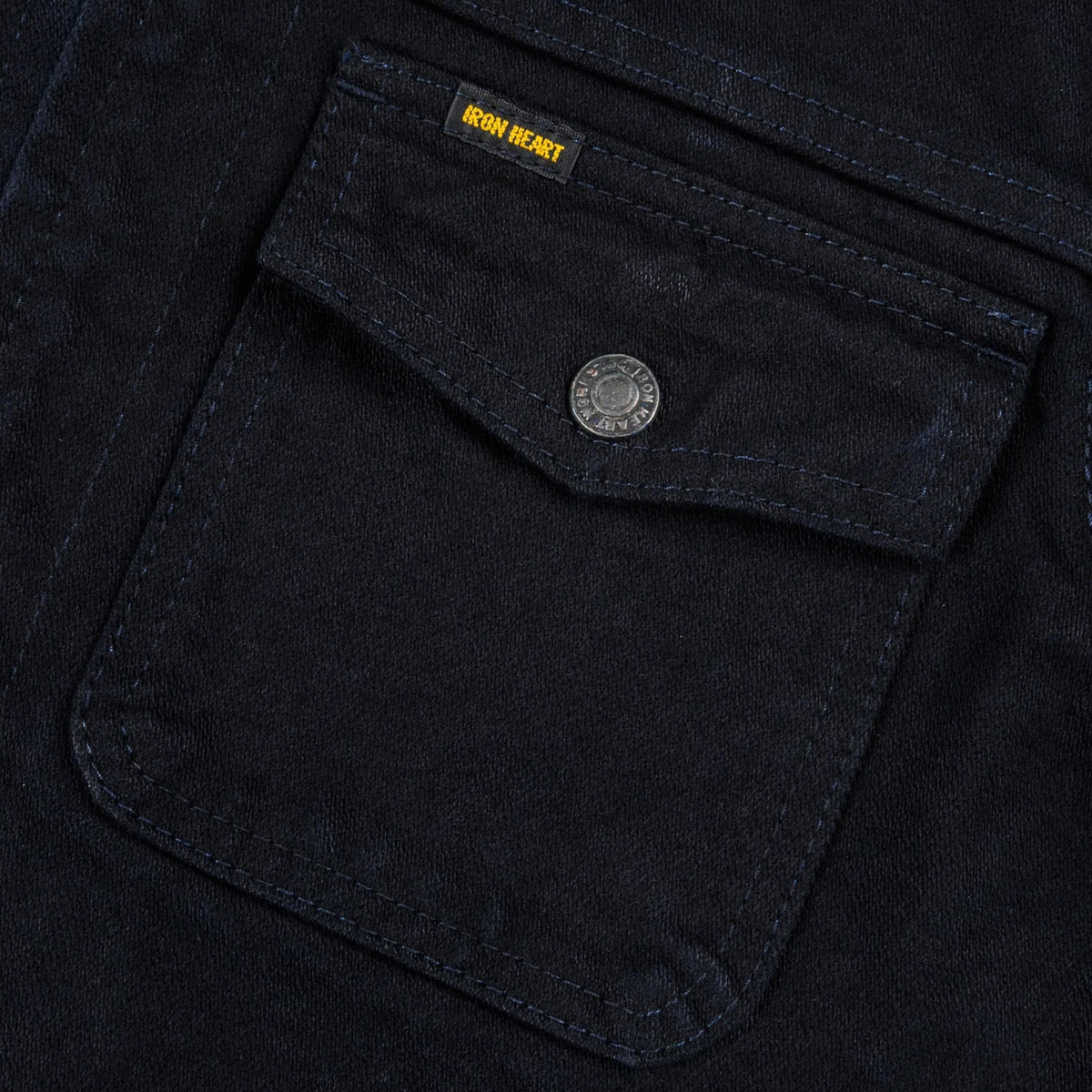 IHJ-123-OD 14oz Broken Twill Selvedge Denim Work Jacket - Indigo Overdyed Black