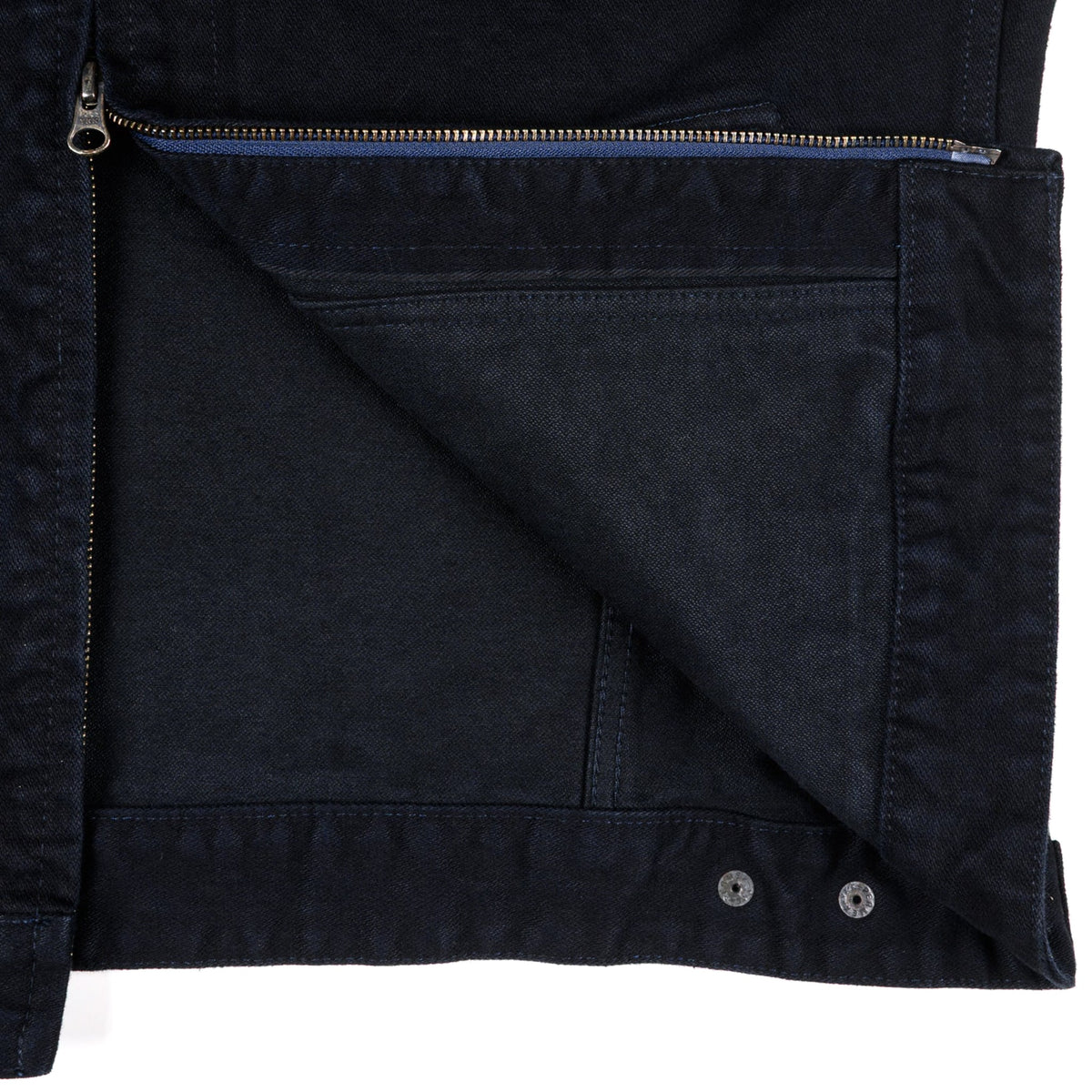 IHJ-123-OD 14oz Broken Twill Selvedge Denim Work Jacket - Indigo Overdyed Black