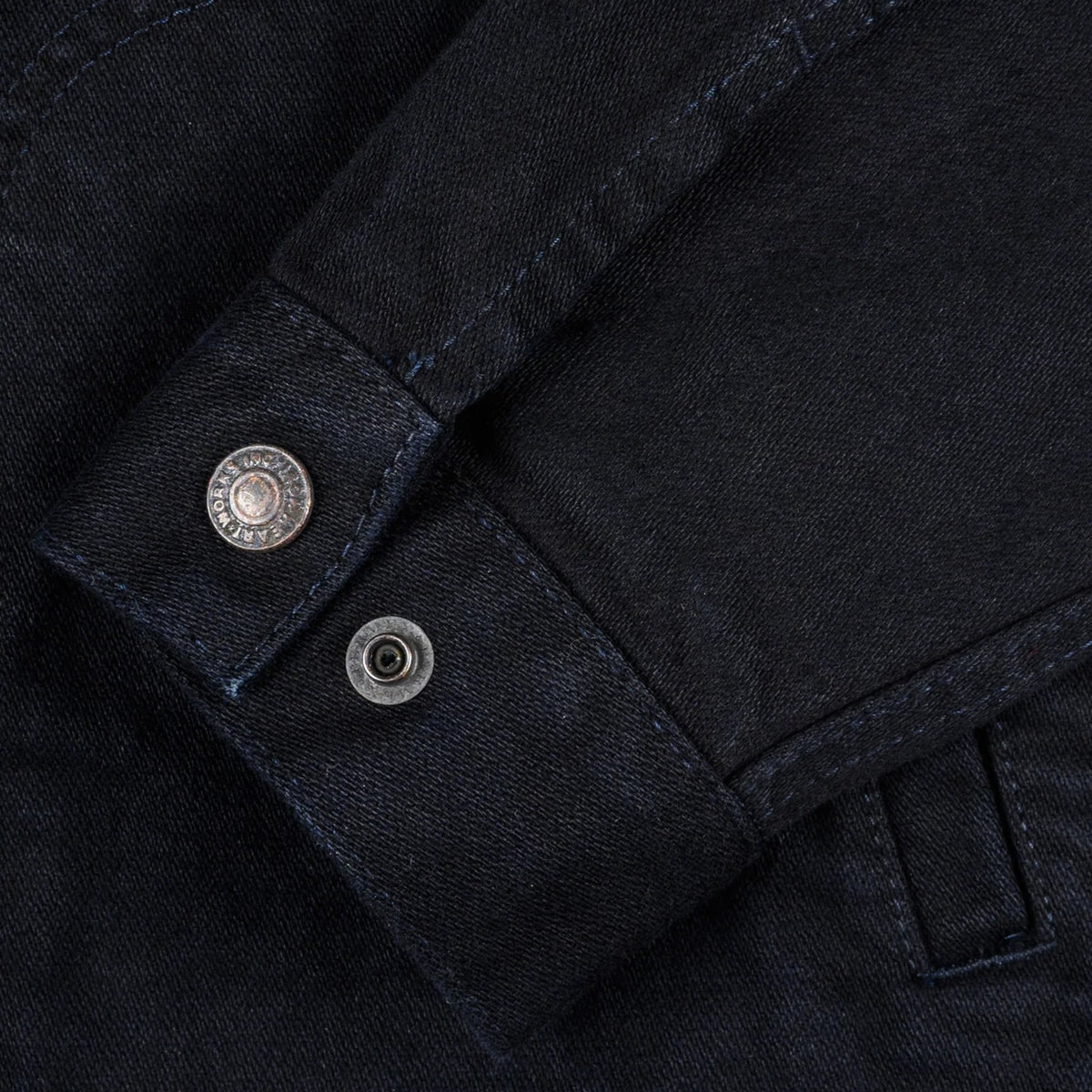 IHJ-123-OD 14oz Broken Twill Selvedge Denim Work Jacket - Indigo Overdyed Black