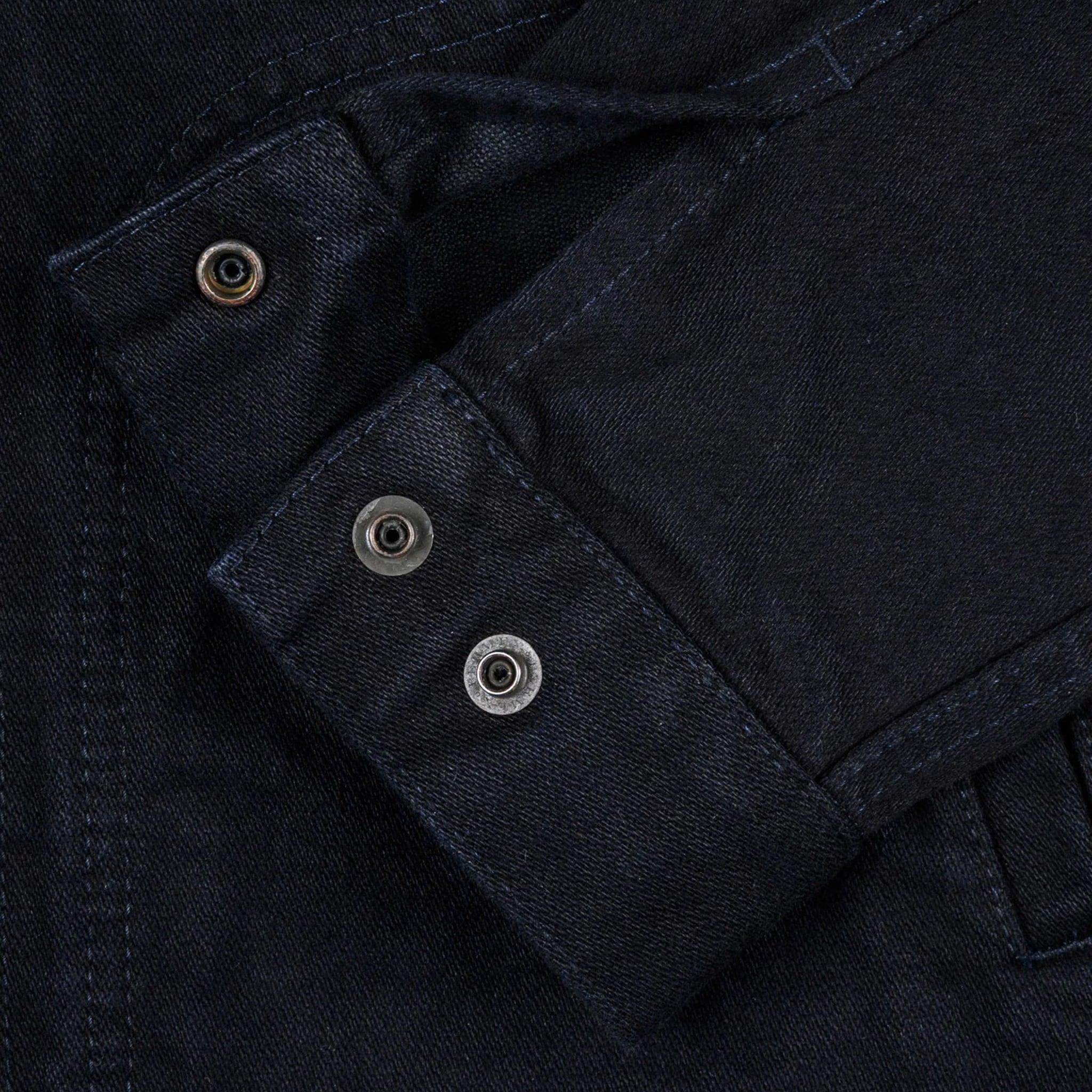 IHJ-123-OD 14oz Broken Twill Selvedge Denim Work Jacket - Indigo Overdyed Black