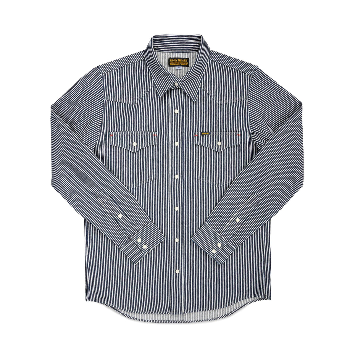 IHSH-07-IND 12oz Hickory Stripe Western Shirt - Indigo