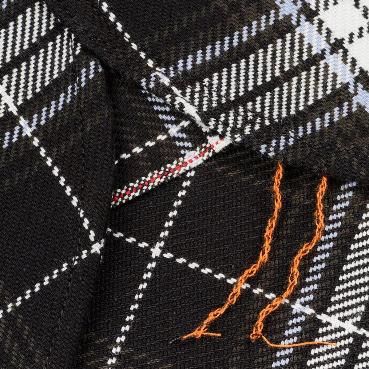 IHSH-441-BLK 9oz Selvedge Flannel Check Work Shirt - Black