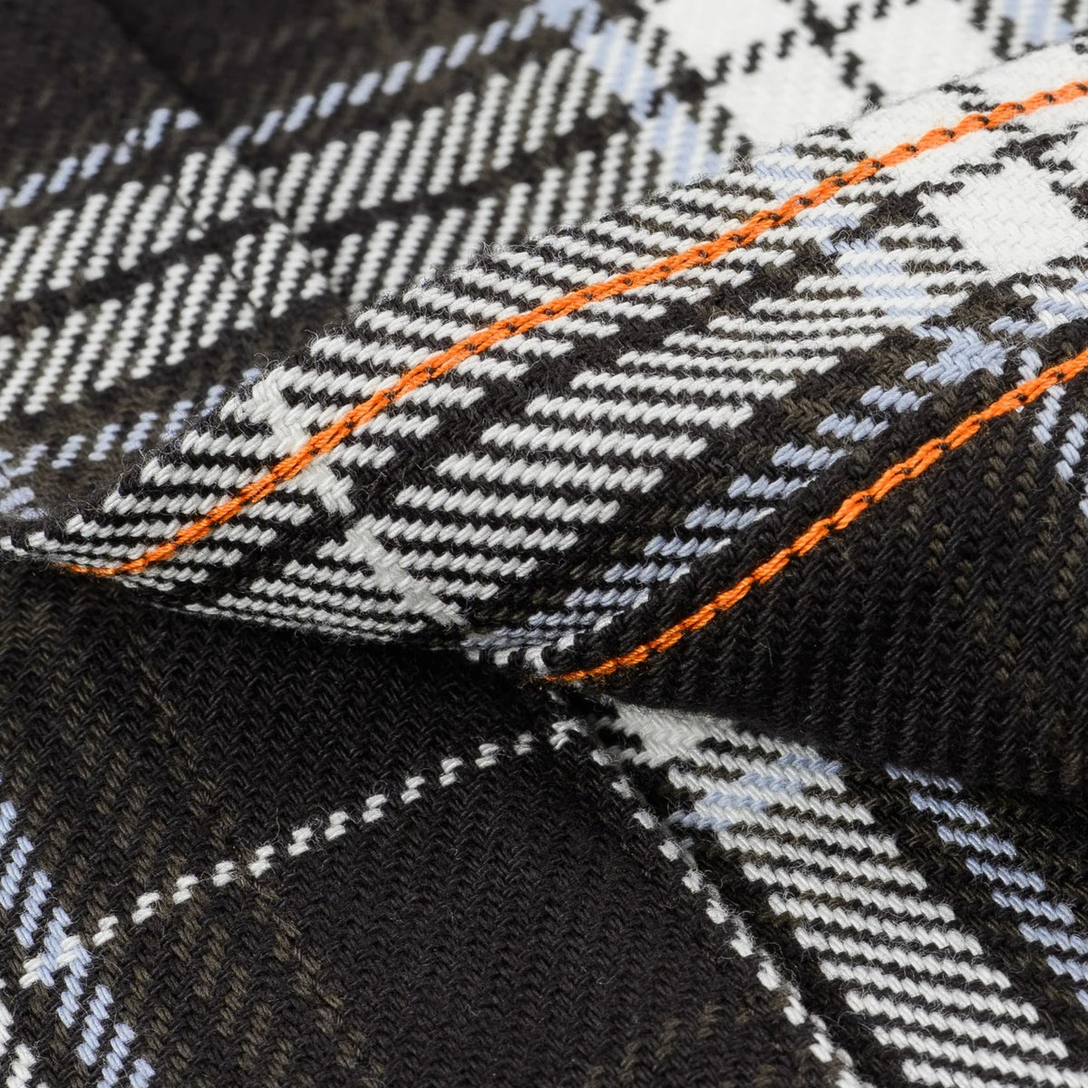 IHSH-441-BLK 9oz Selvedge Flannel Check Work Shirt - Black