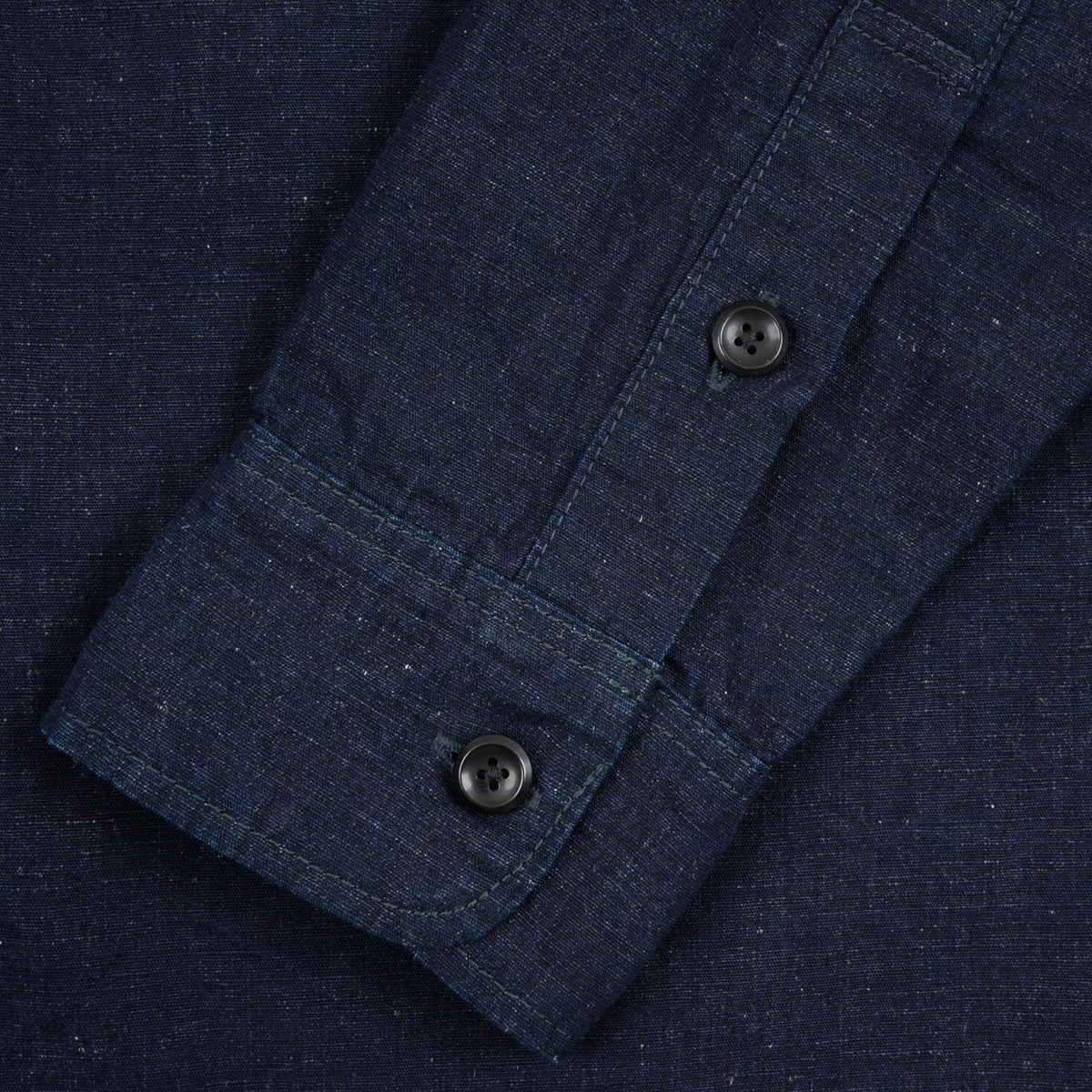 IHSH-443-IND 7oz Cotton Linen Chambray Work Shirt - Indigo