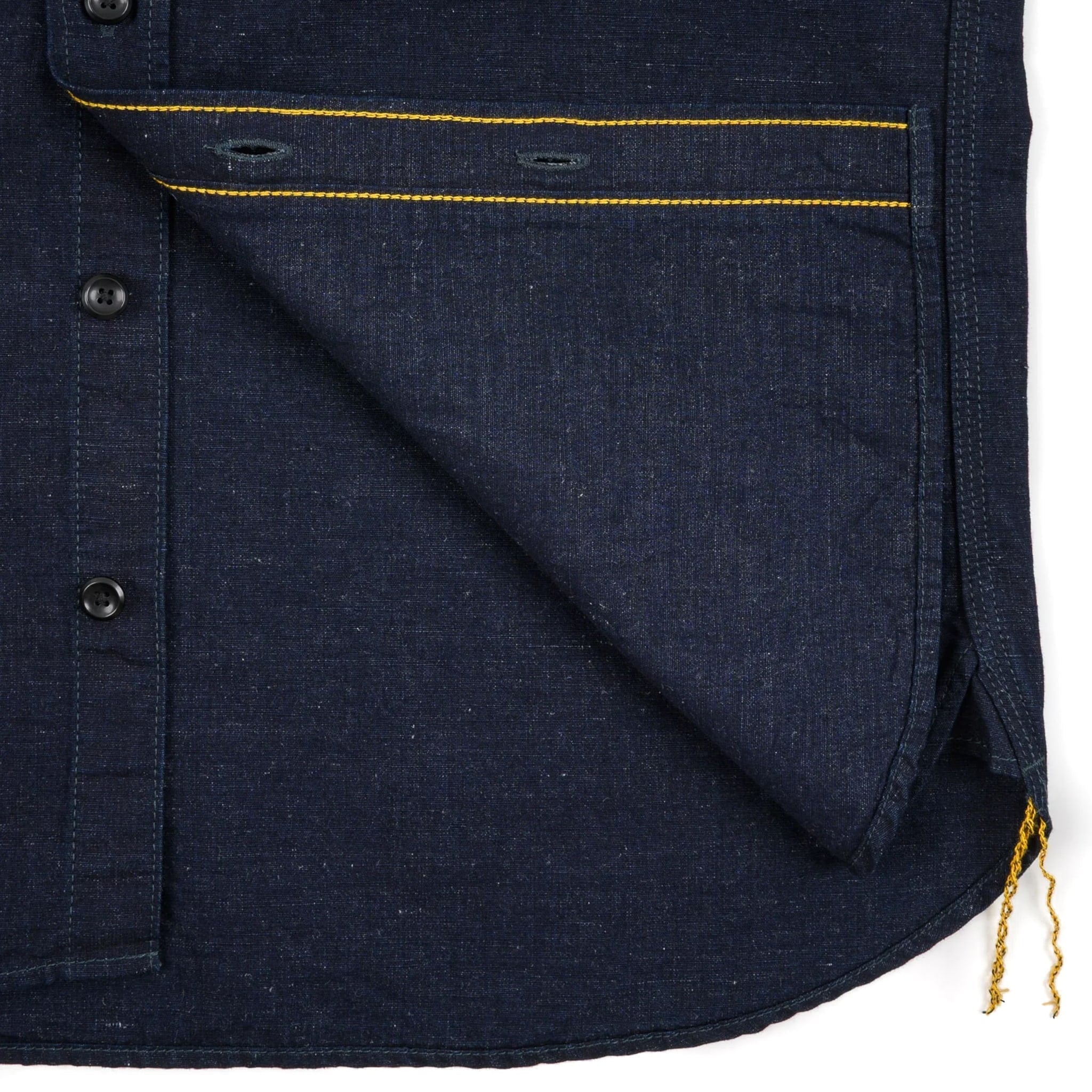 IHSH-443-IND 7oz Cotton Linen Chambray Work Shirt - Indigo