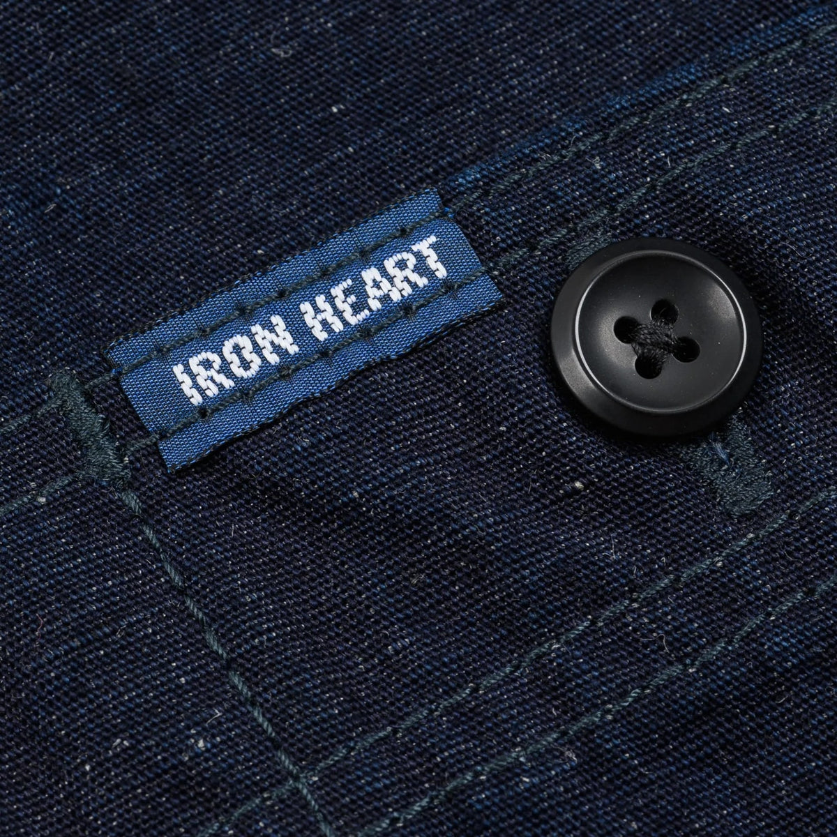 IHSH-443-IND 7oz Cotton Linen Chambray Work Shirt - Indigo
