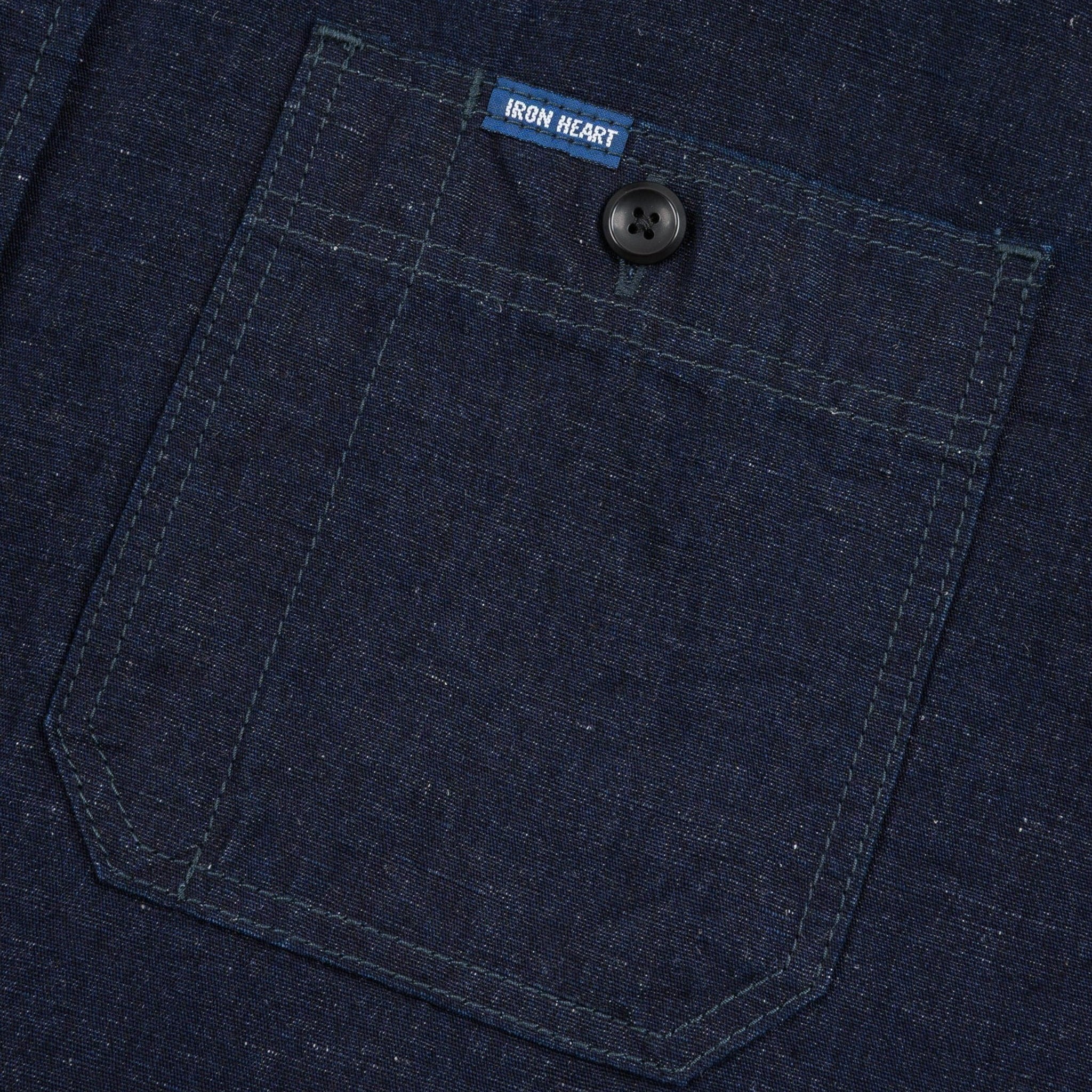 IHSH-443-IND 7oz Cotton Linen Chambray Work Shirt - Indigo