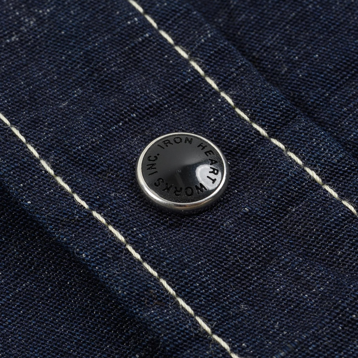 IHSH-444-IND 7oz Cotton Linen Chambray Western Shirt - Indigo