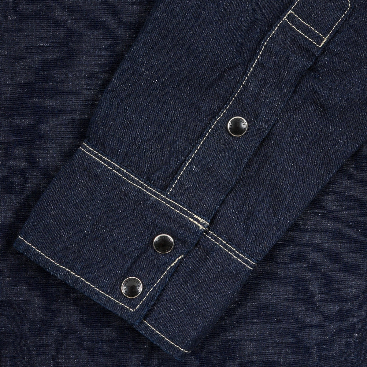 IHSH-444-IND 7oz Cotton Linen Chambray Western Shirt - Indigo