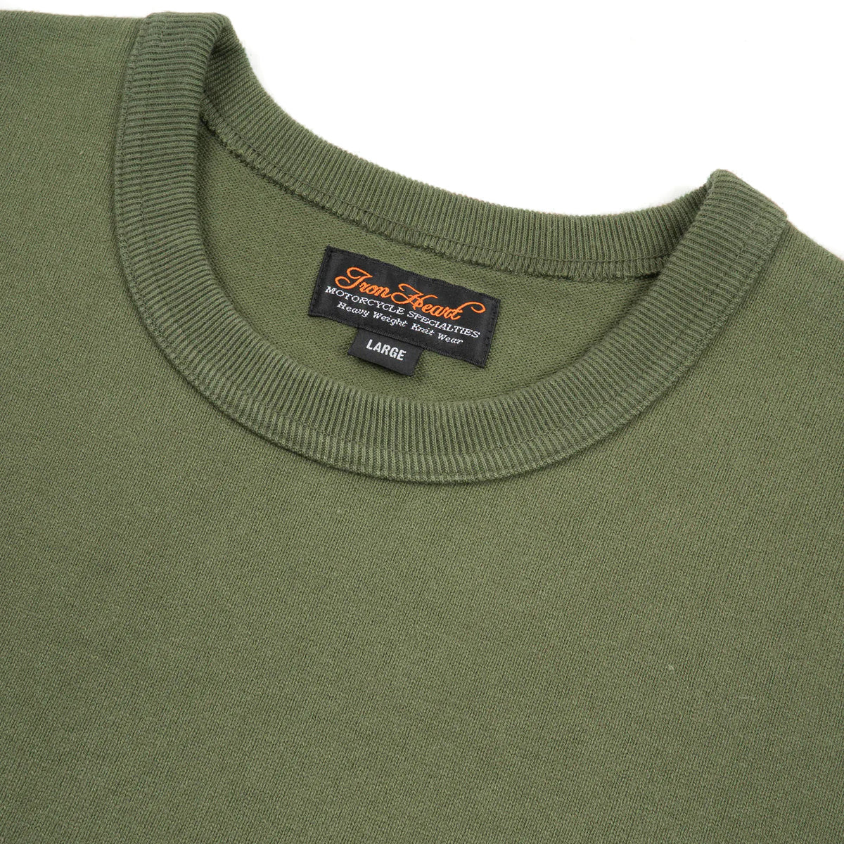 IHT-1600-OLV 11oz Cotton Knit Crew Neck T-Shirt - Olive
