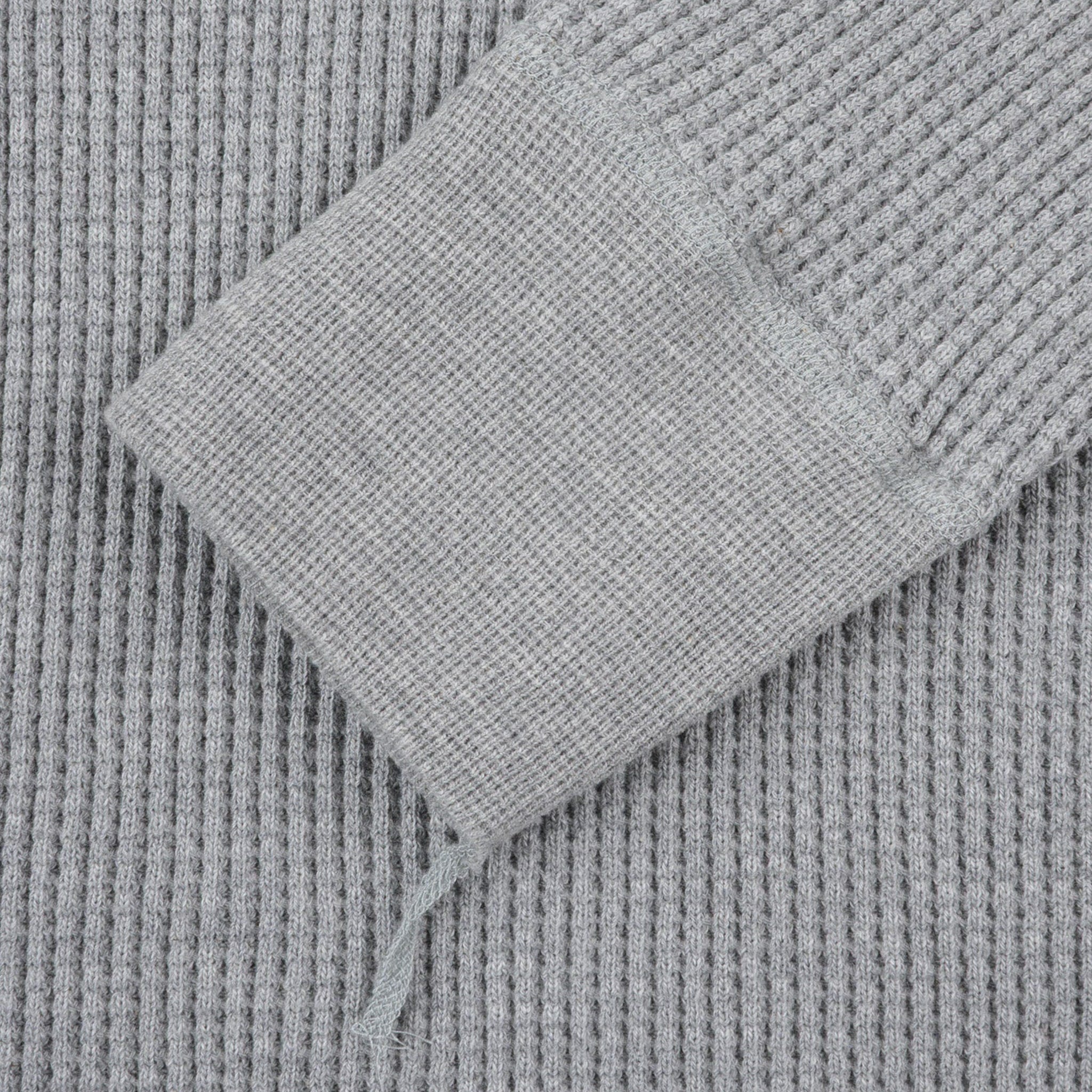 IHTL-1213-GRY Waffle Knit Long Sleeved Thermal Henley - Grey