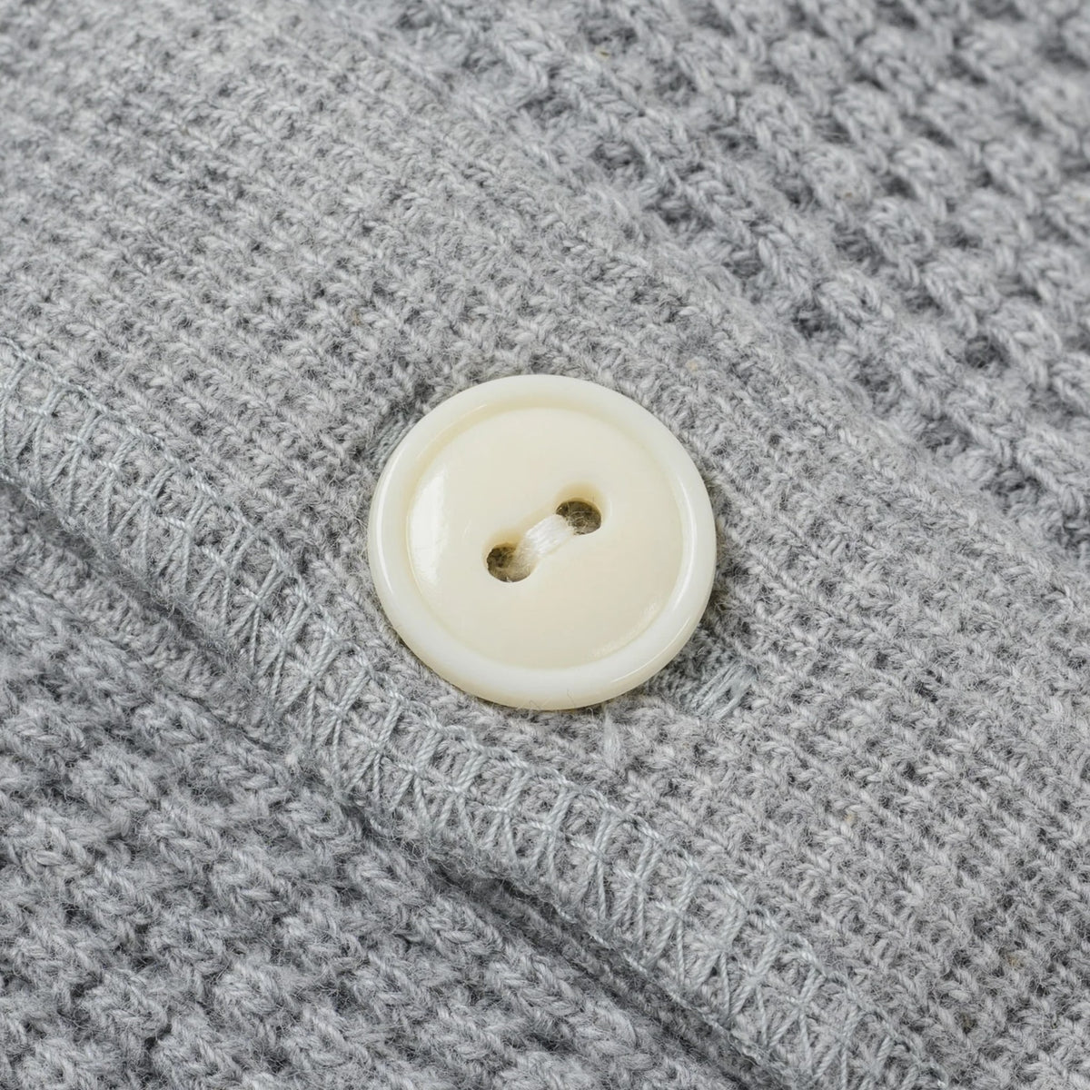 IHTL-1213-GRY Waffle Knit Long Sleeved Thermal Henley - Grey