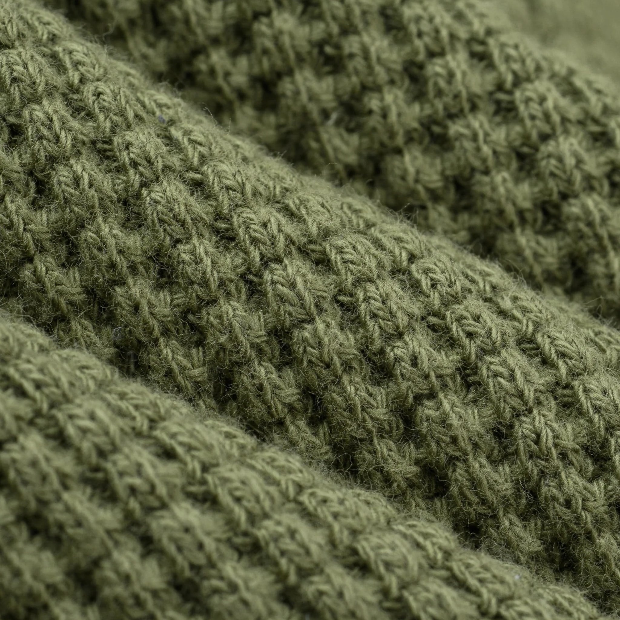 IHTL-1213-OLV Waffle Knit Long Sleeved Thermal Henley - Olive