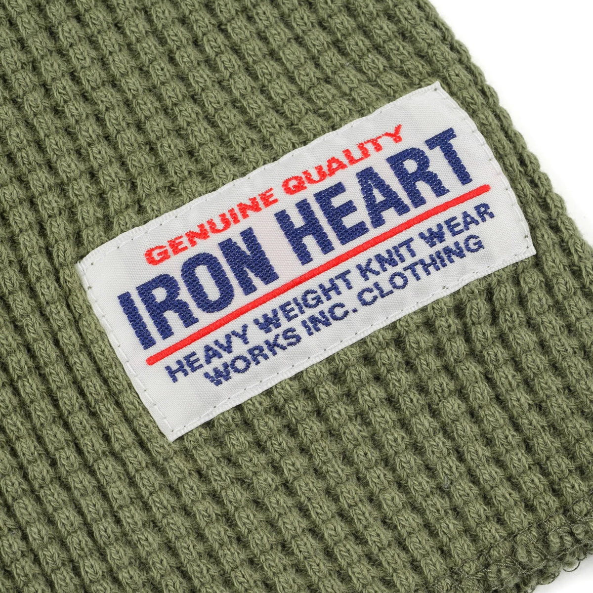 IHTL-1213-OLV Waffle Knit Long Sleeved Thermal Henley - Olive