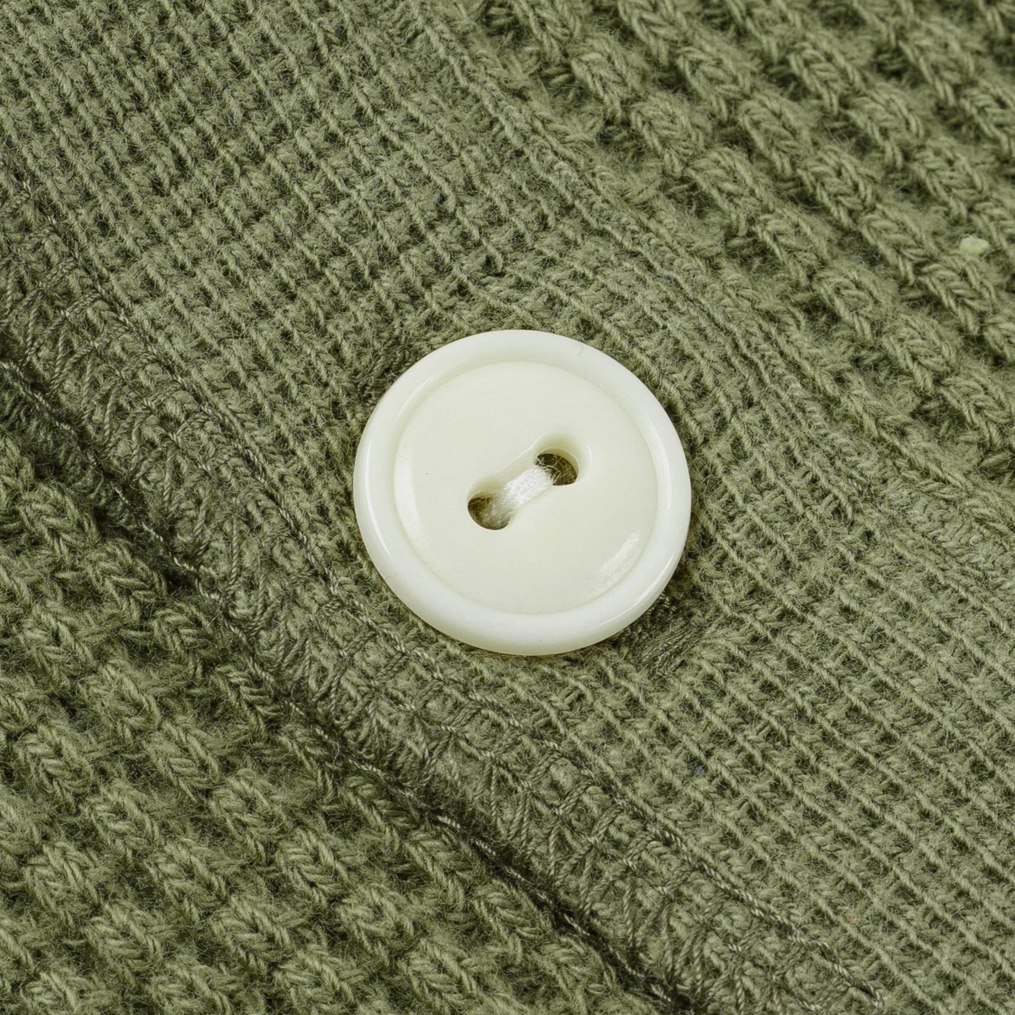 IHTL-1213-OLV Waffle Knit Long Sleeved Thermal Henley - Olive