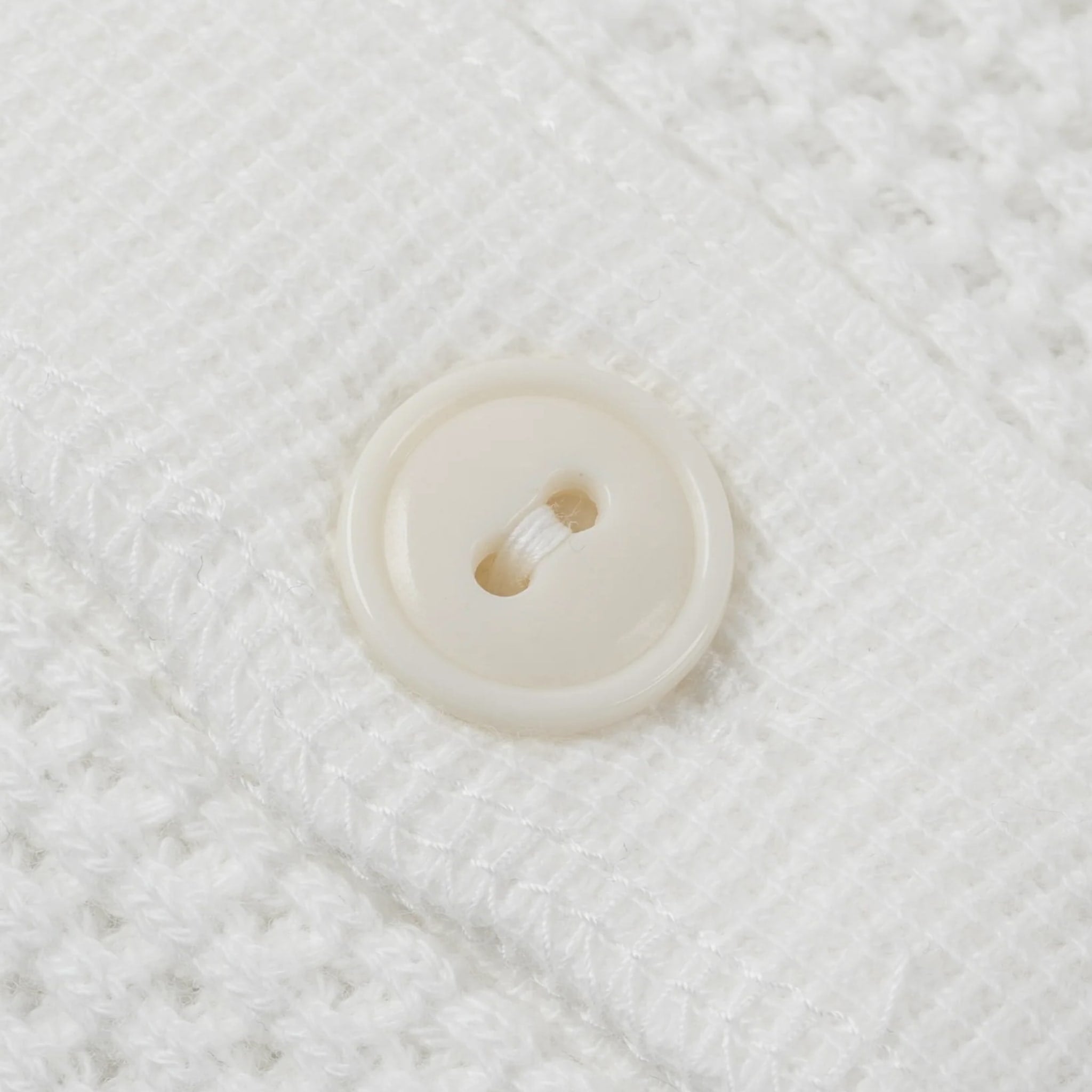 IHTL-1213-WHT Waffle Knit Long Sleeved Thermal Henley - White