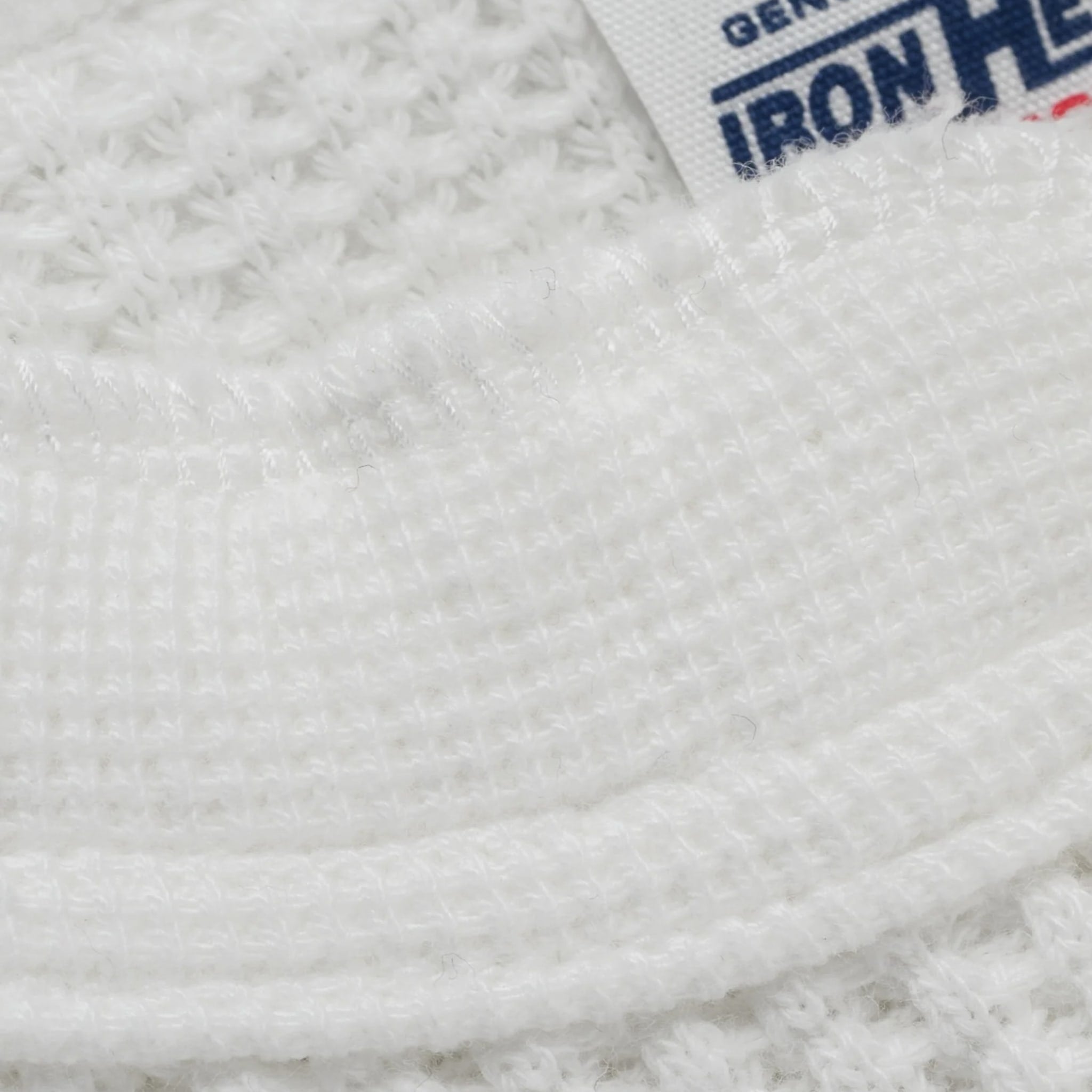 IHTL-1213-WHT Waffle Knit Long Sleeved Thermal Henley - White
