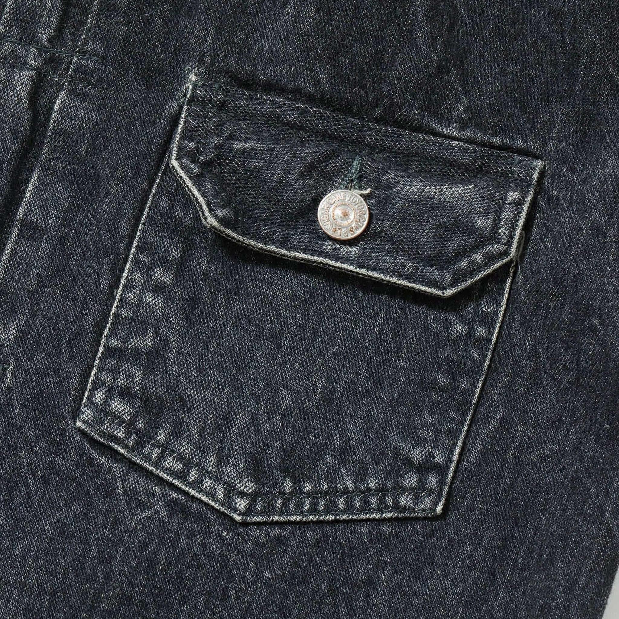 SC15650H 14.25oz Black Selvedge Denim Jacket 1953 Aged Model