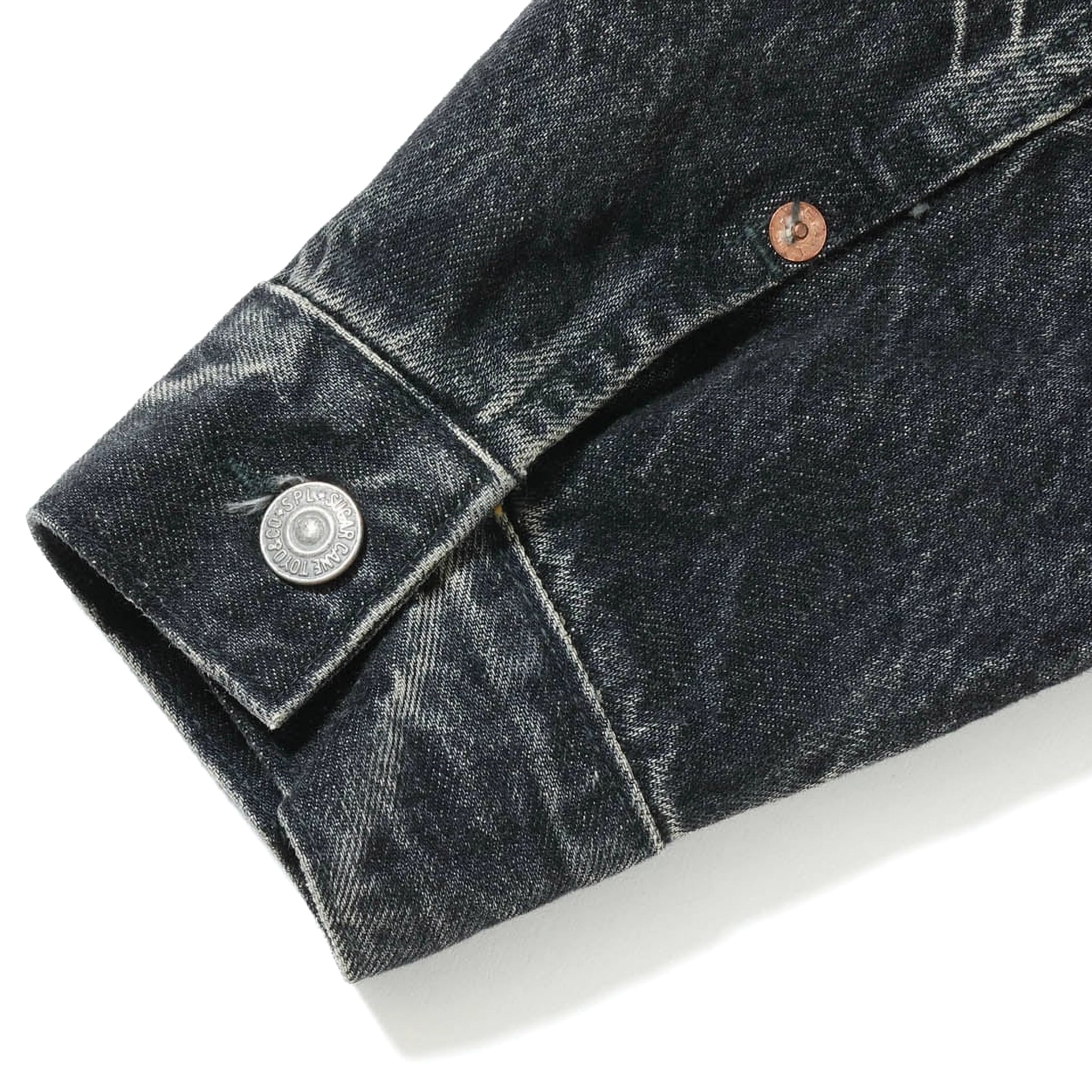 SC15650H 14.25oz Black Selvedge Denim Jacket 1953 Aged Model