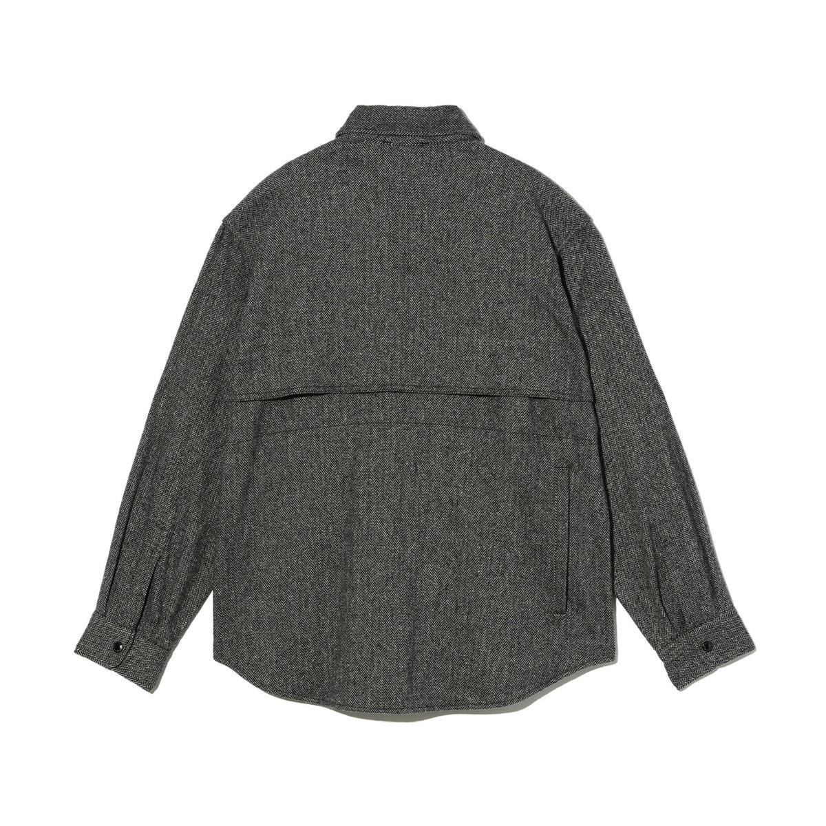 Stag Shirt Jacket - Grey Poly Wool Herringbone
