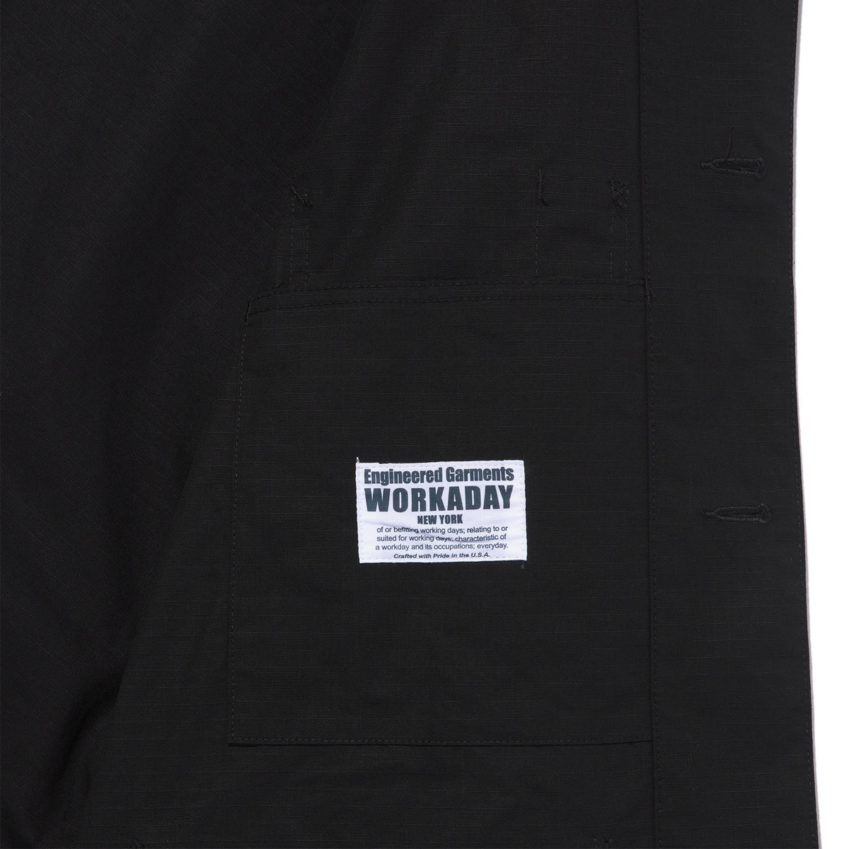 Utility Jacket  - Black Cotton Ripstop
