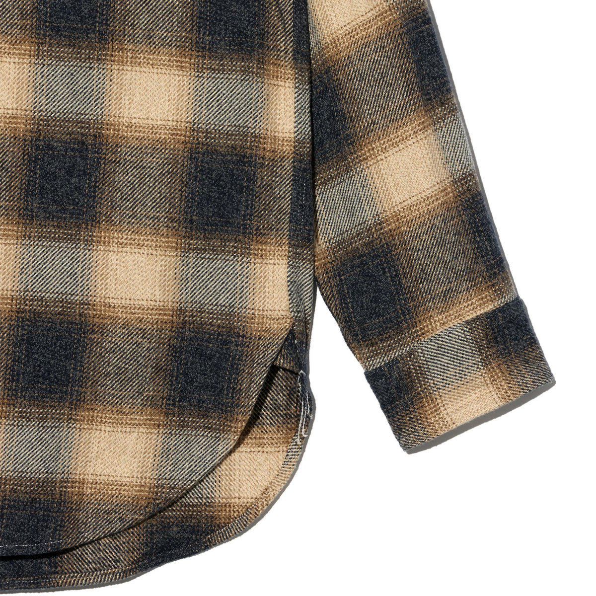 Work Shirt - Khaki Cotton Heavy Shadow Plaid Flannel