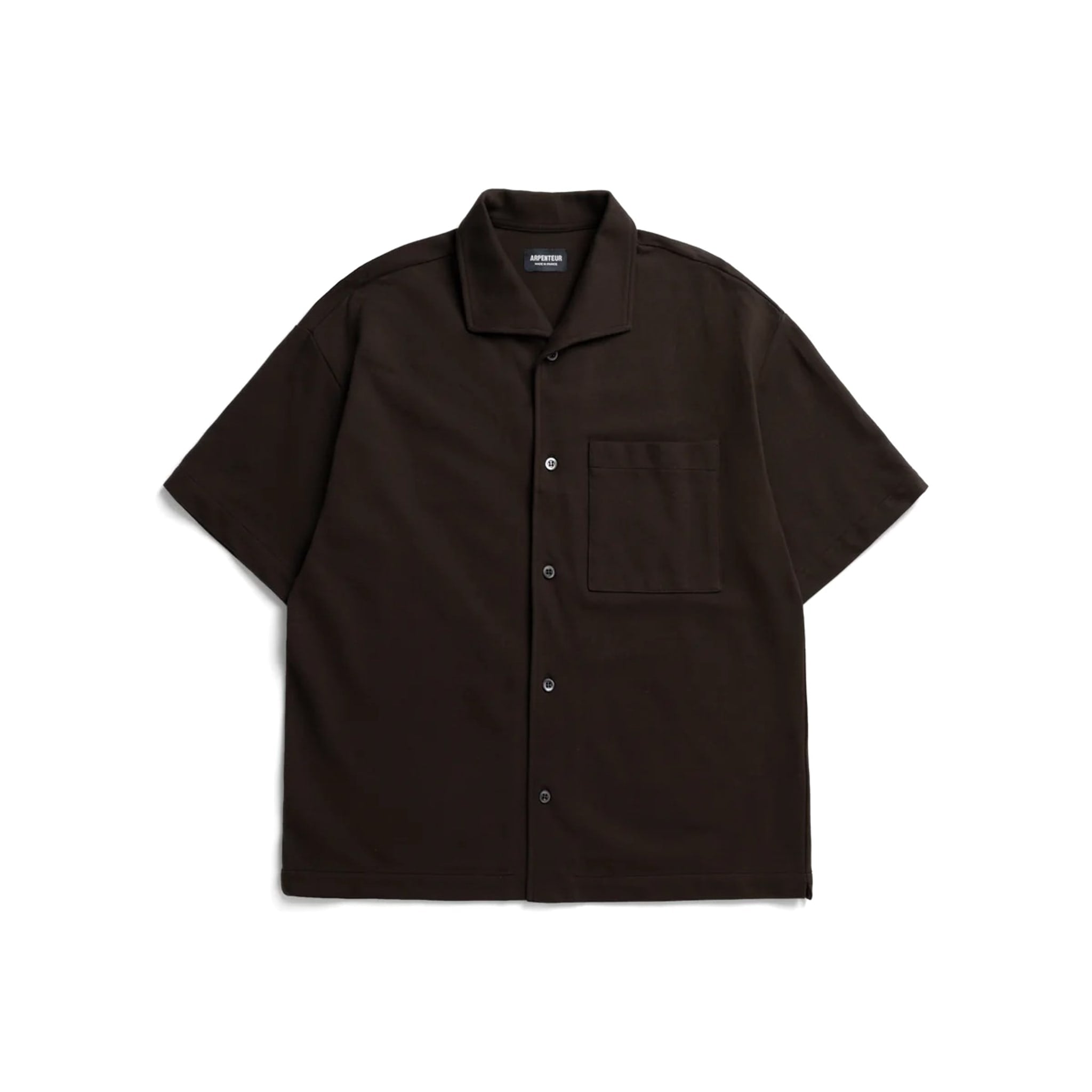 Coral Wide Collar Shirt Rachel Mesh - Brown