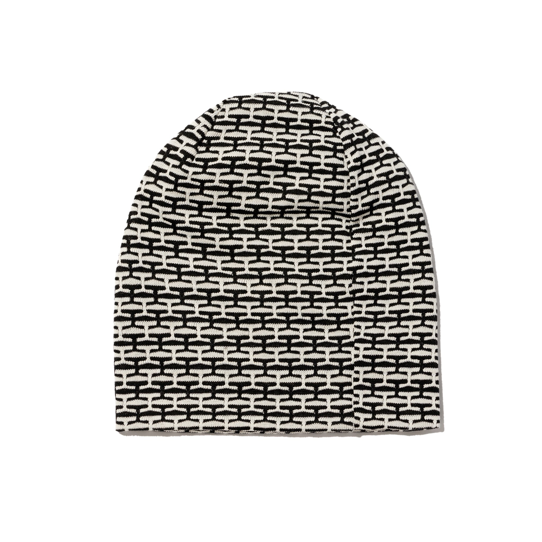 Beanie - Black/White CP Horizontal Knit Jacquard