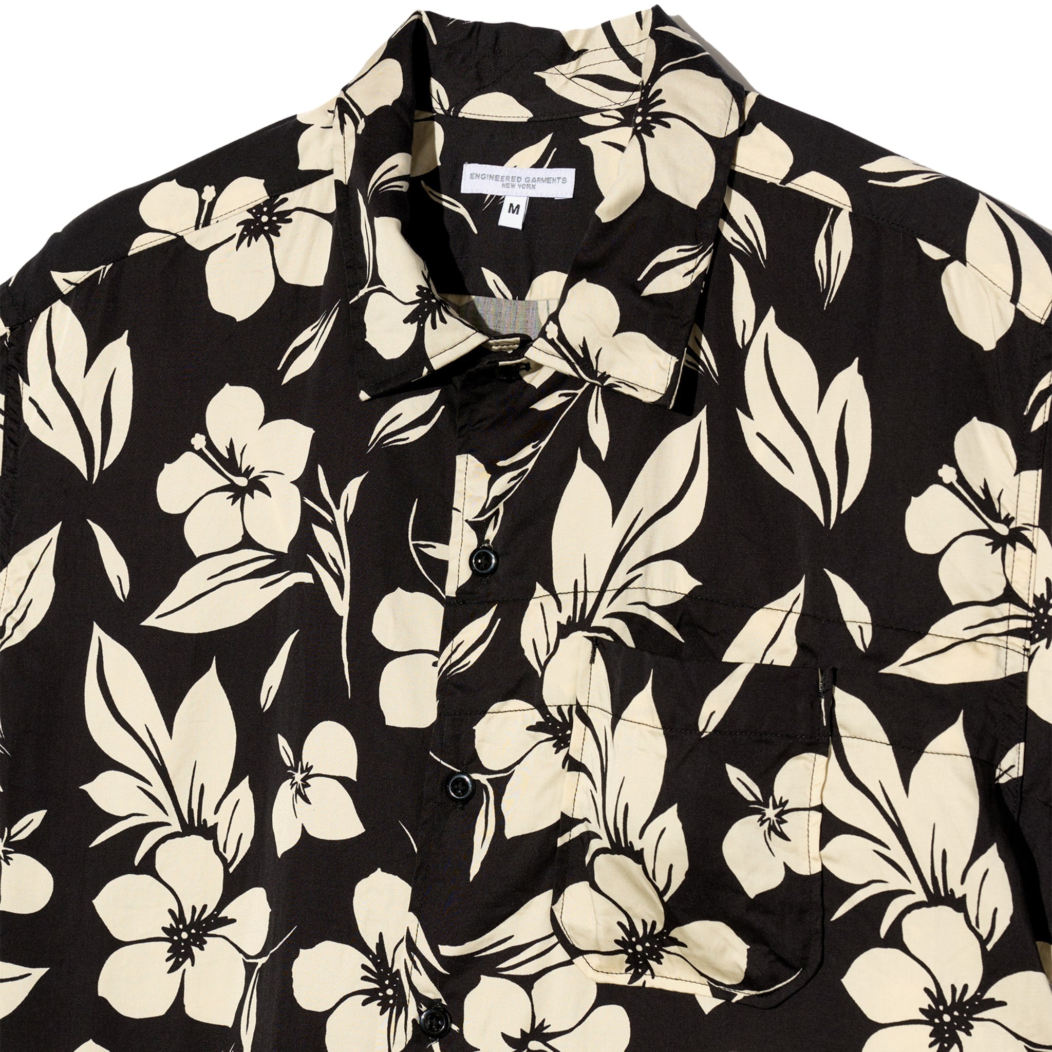 Camp Shirt - Black/Natural Tencel Floral Print
