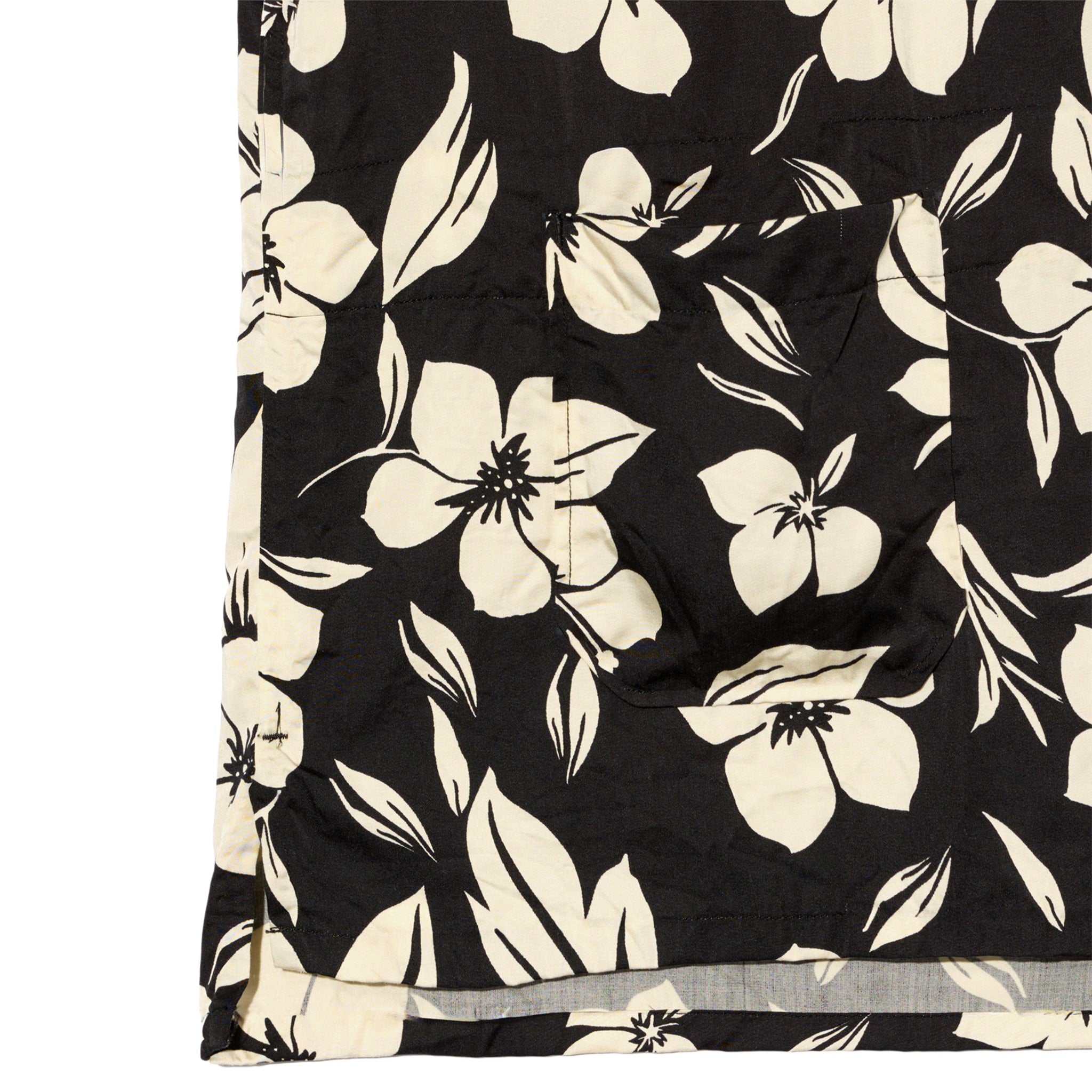 Camp Shirt - Black/Natural Tencel Floral Print