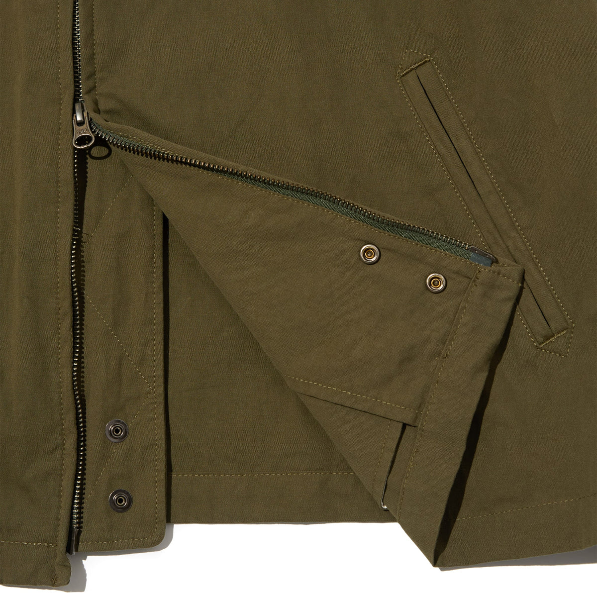 Claigton Jacket - Olive Cotton Sanded Cloth