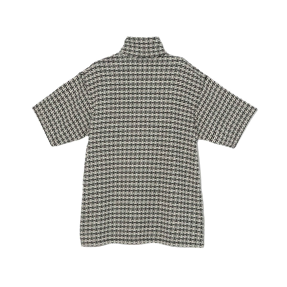 SS Zip Turtle - Black/White CP Horizontal Knit Jacquard