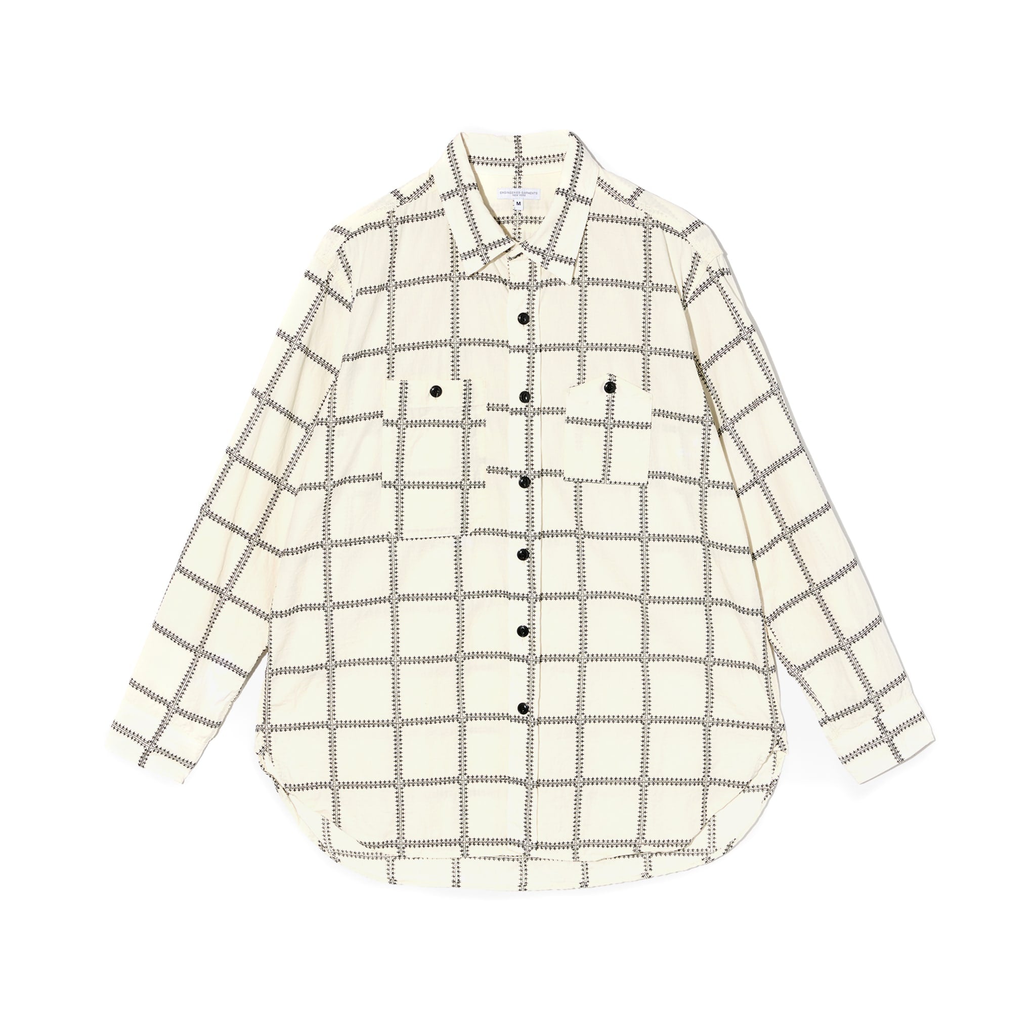 Work Shirt - White/Black CP Square Embroidery