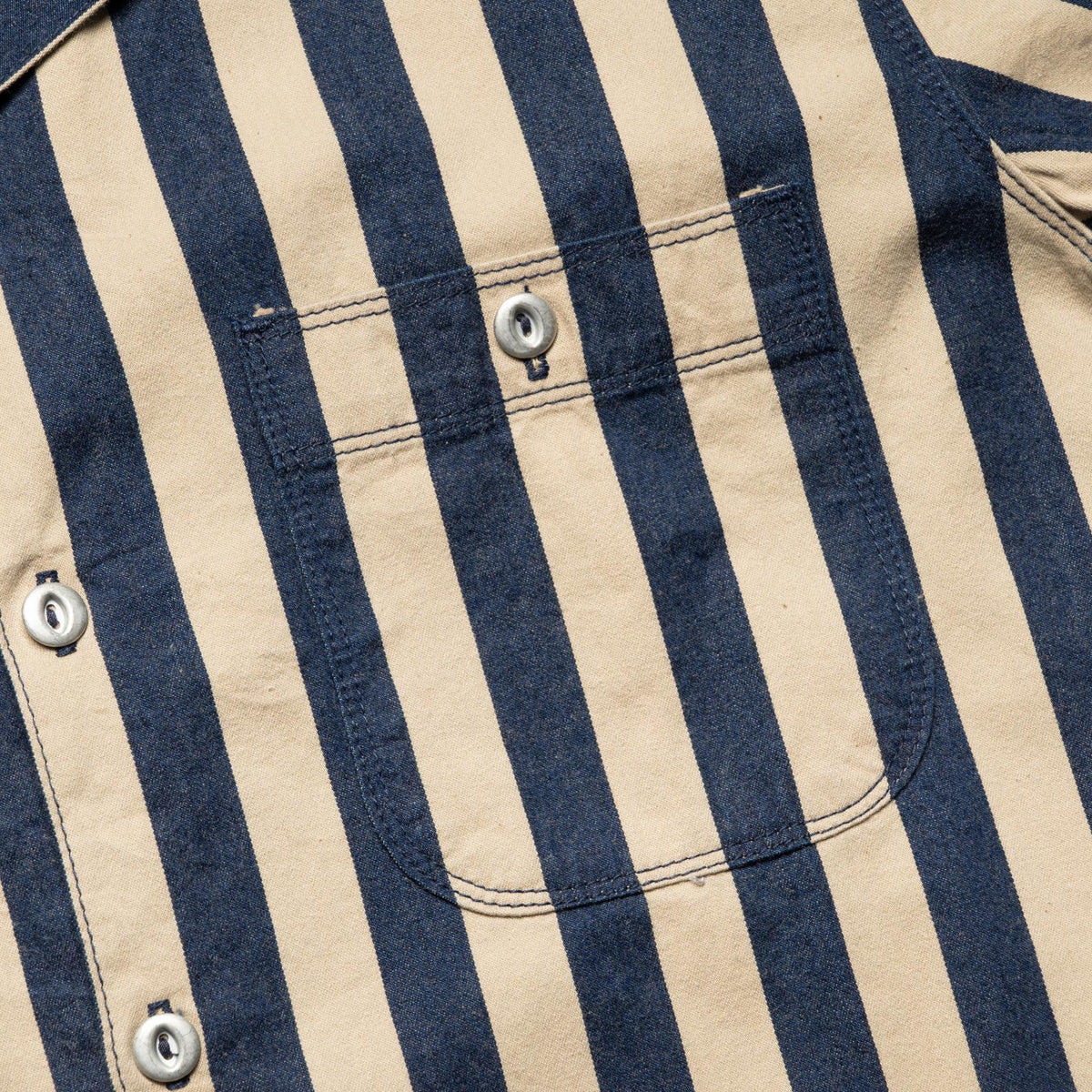 Dayton Short Sleeve Indigo Wide Stripe