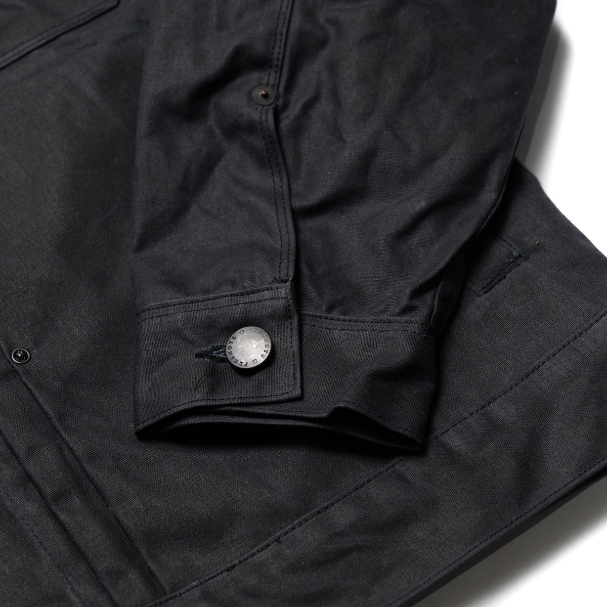 RJ-1 Riders Jacket Waxed Canvas - Black (Olive Lining)